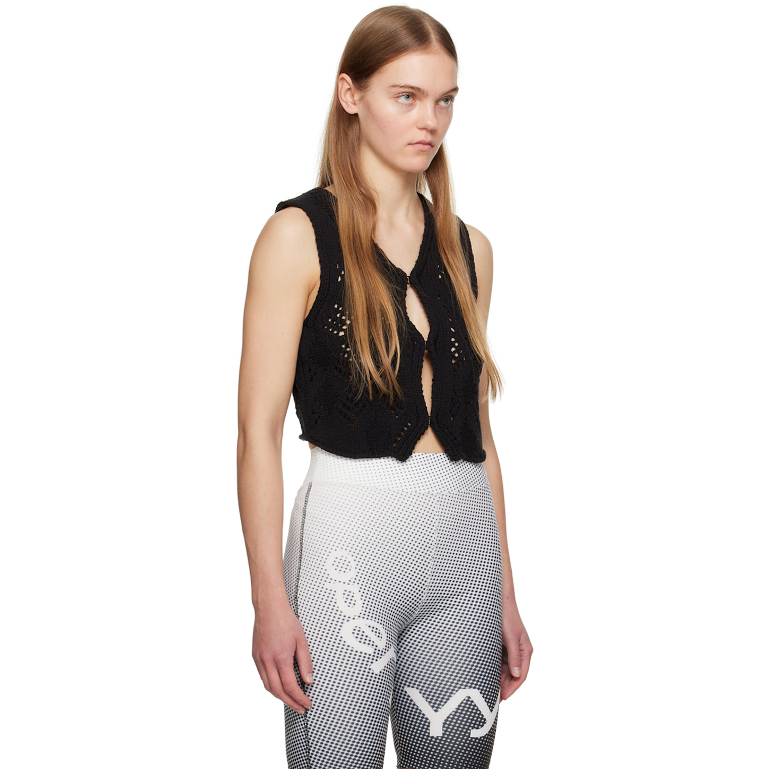 Open Yy Black Argyle Vest 
