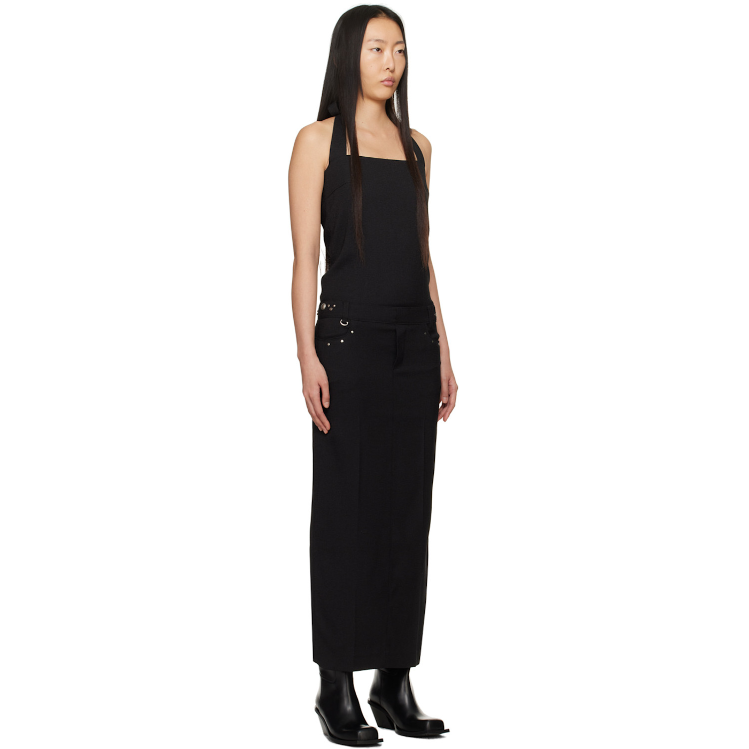  Lesugiatelier Black Halter Maxi Dress 