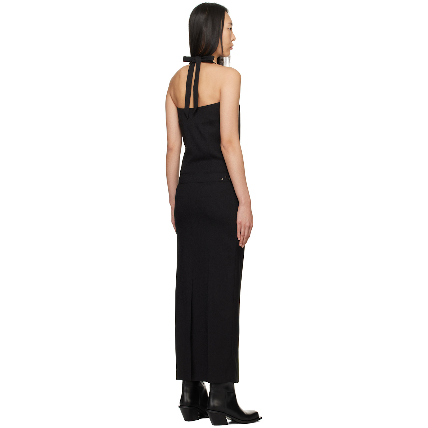  Lesugiatelier Black Halter Maxi Dress 