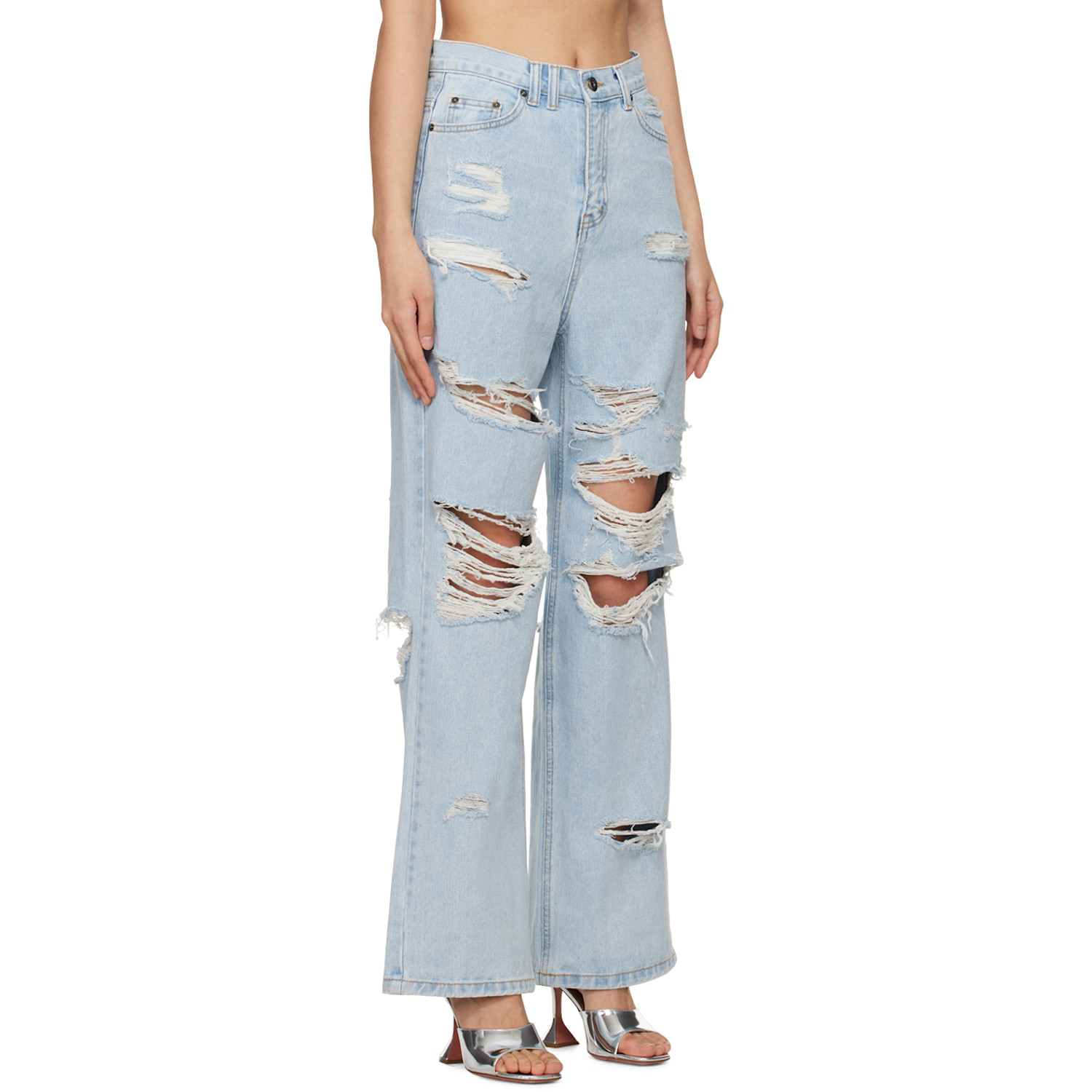  Lesugiatelier Blue Distressed Jeans 