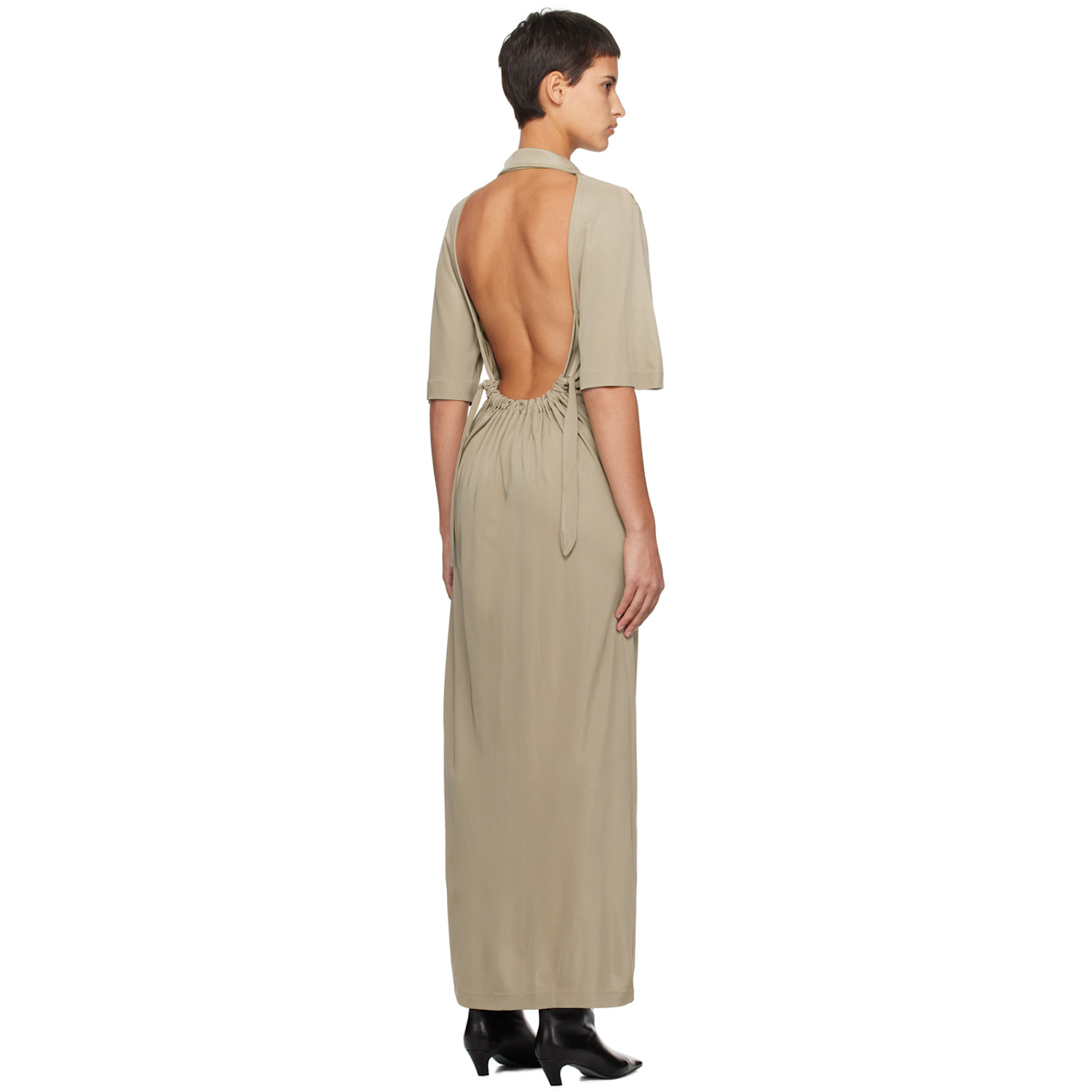  Bite Taupe Naked Back Maxi Dress 