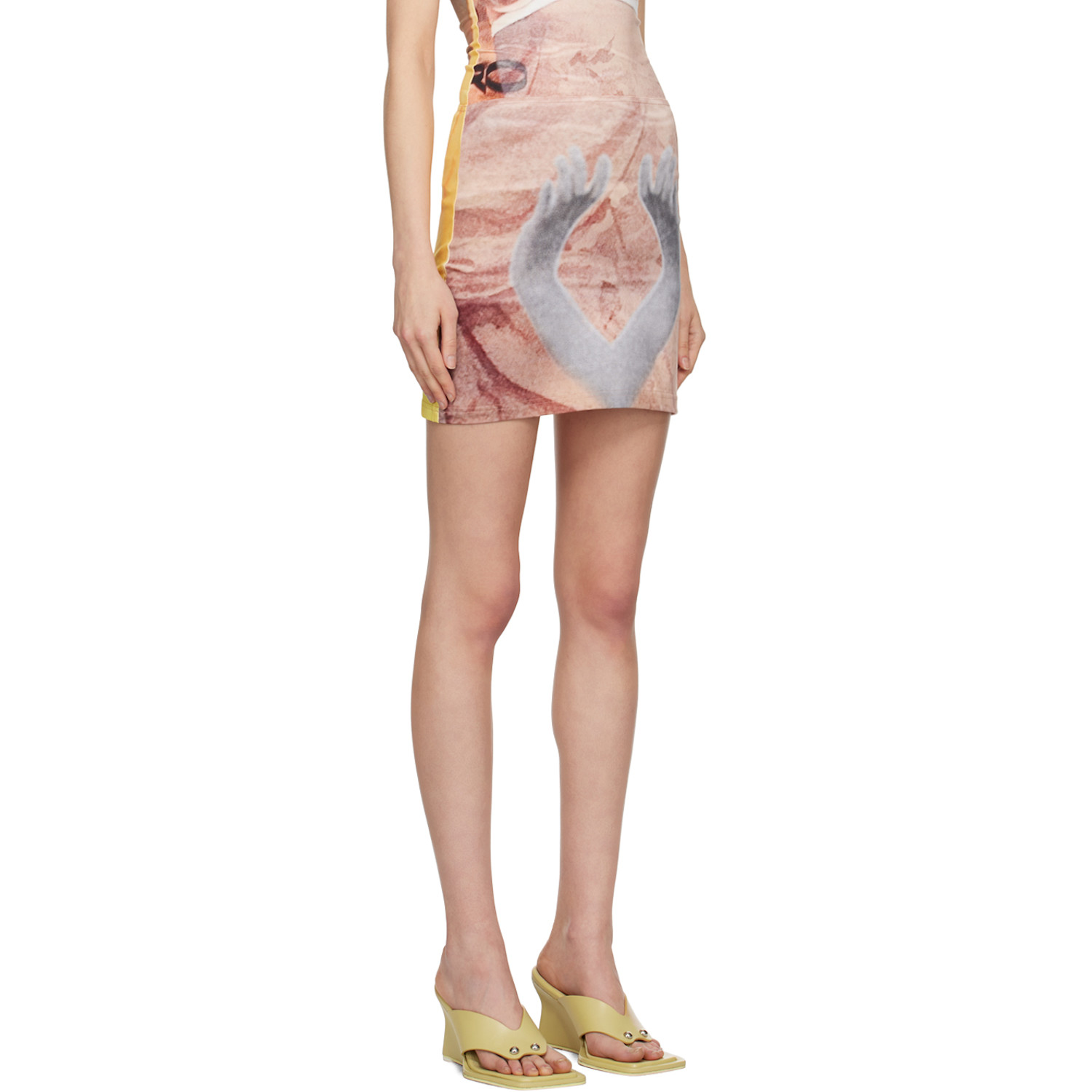  Elliss Ssense Exclusive Yellow & Beige Reach Miniskirt 