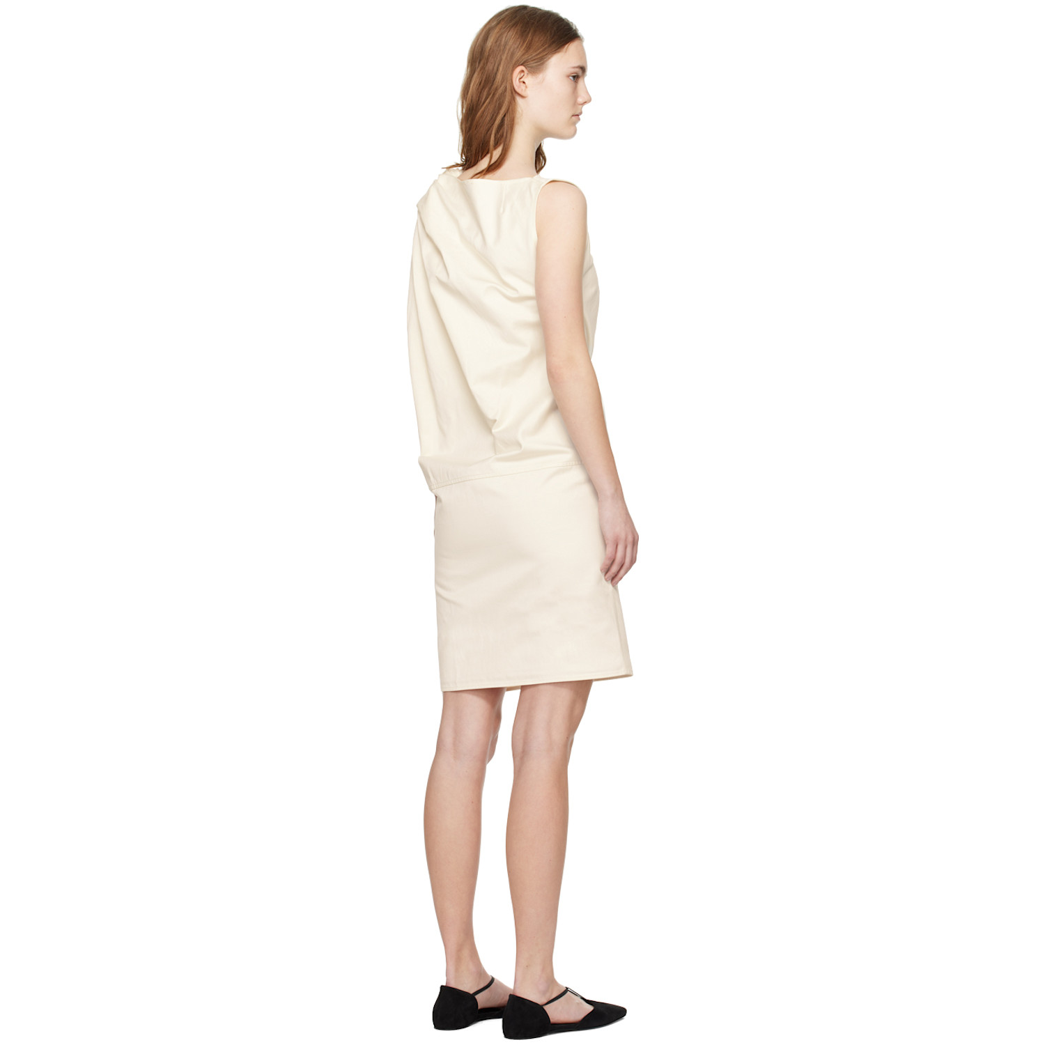  Toteme Off White Shoulder-twist Midi Dress 