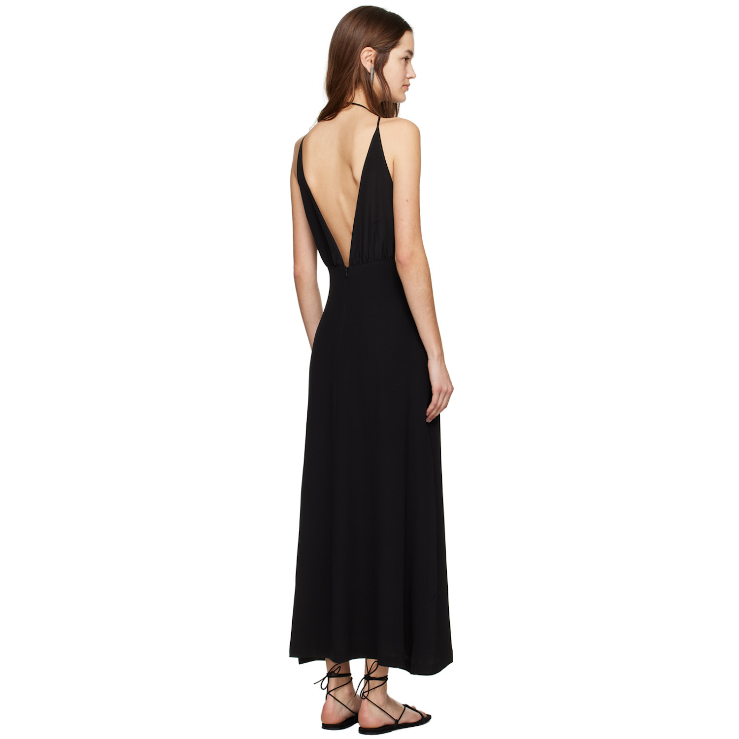  Toteme Black Double Halter Maxi Dress 