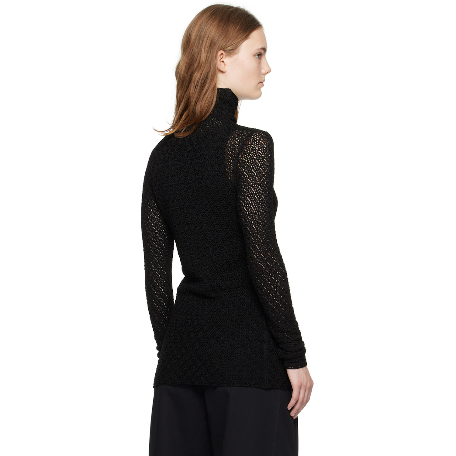  Toteme Black Semi-sheer Turtleneck 