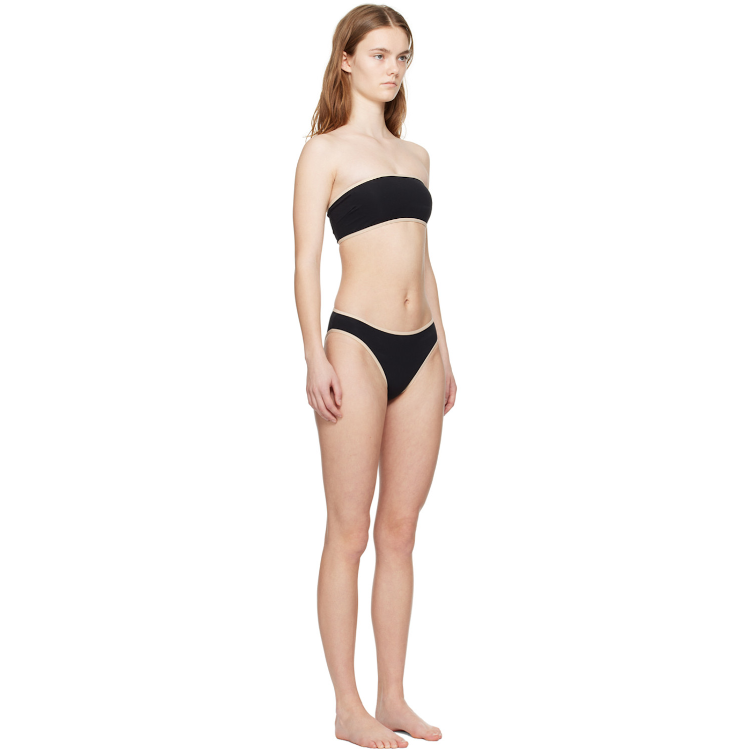  Toteme Black Stripe Edge Bikini Top 
