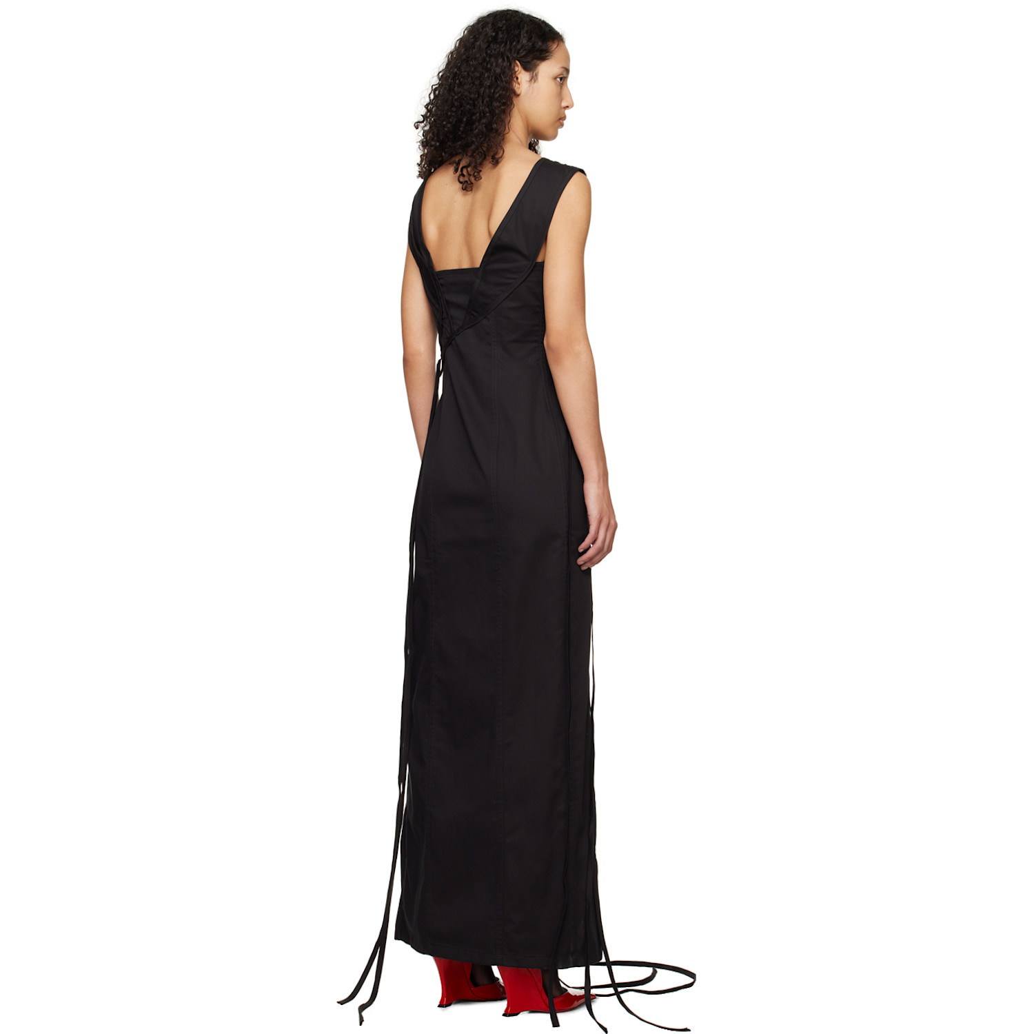  Jade Cropper Black Asymmetric Maxi Dress 