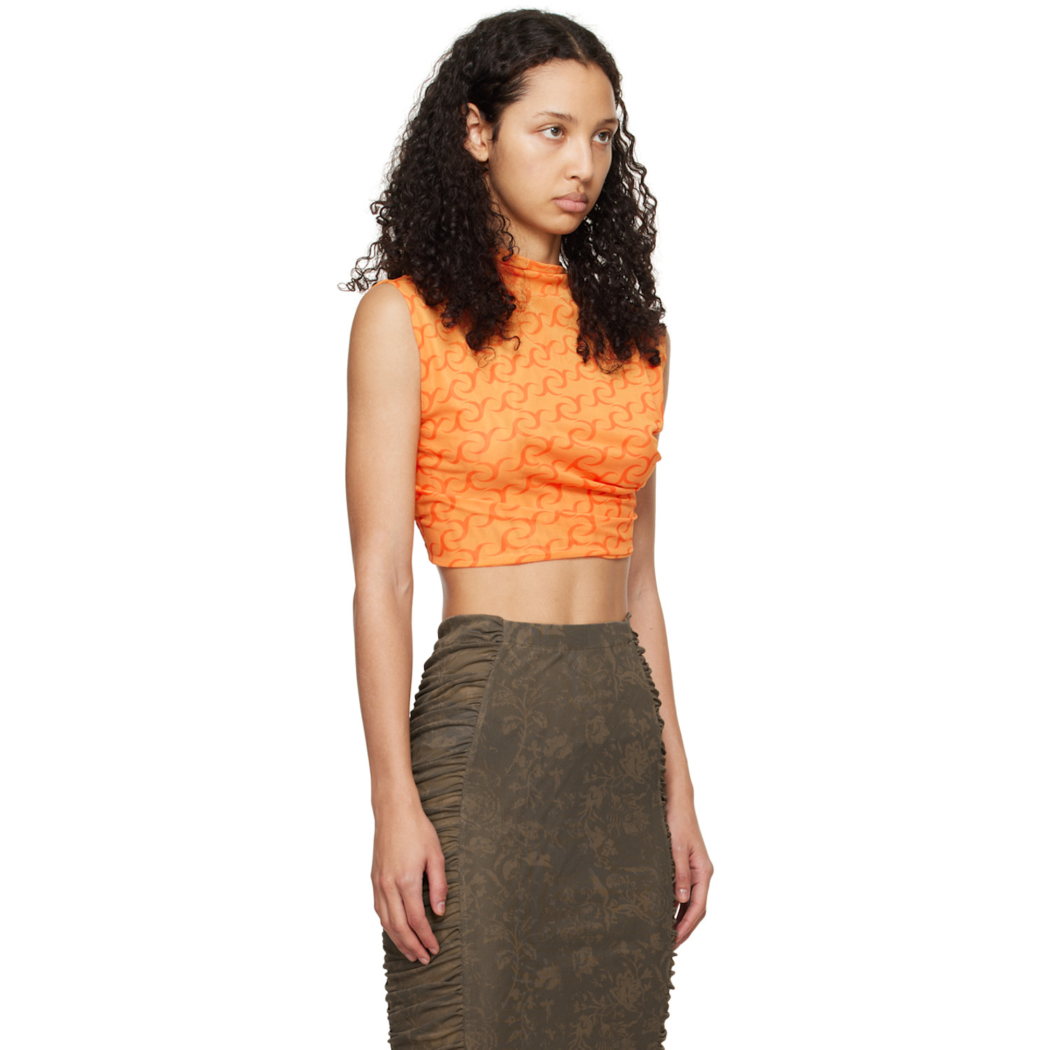  Jade Cropper Orange Asymmetric T-shirt 