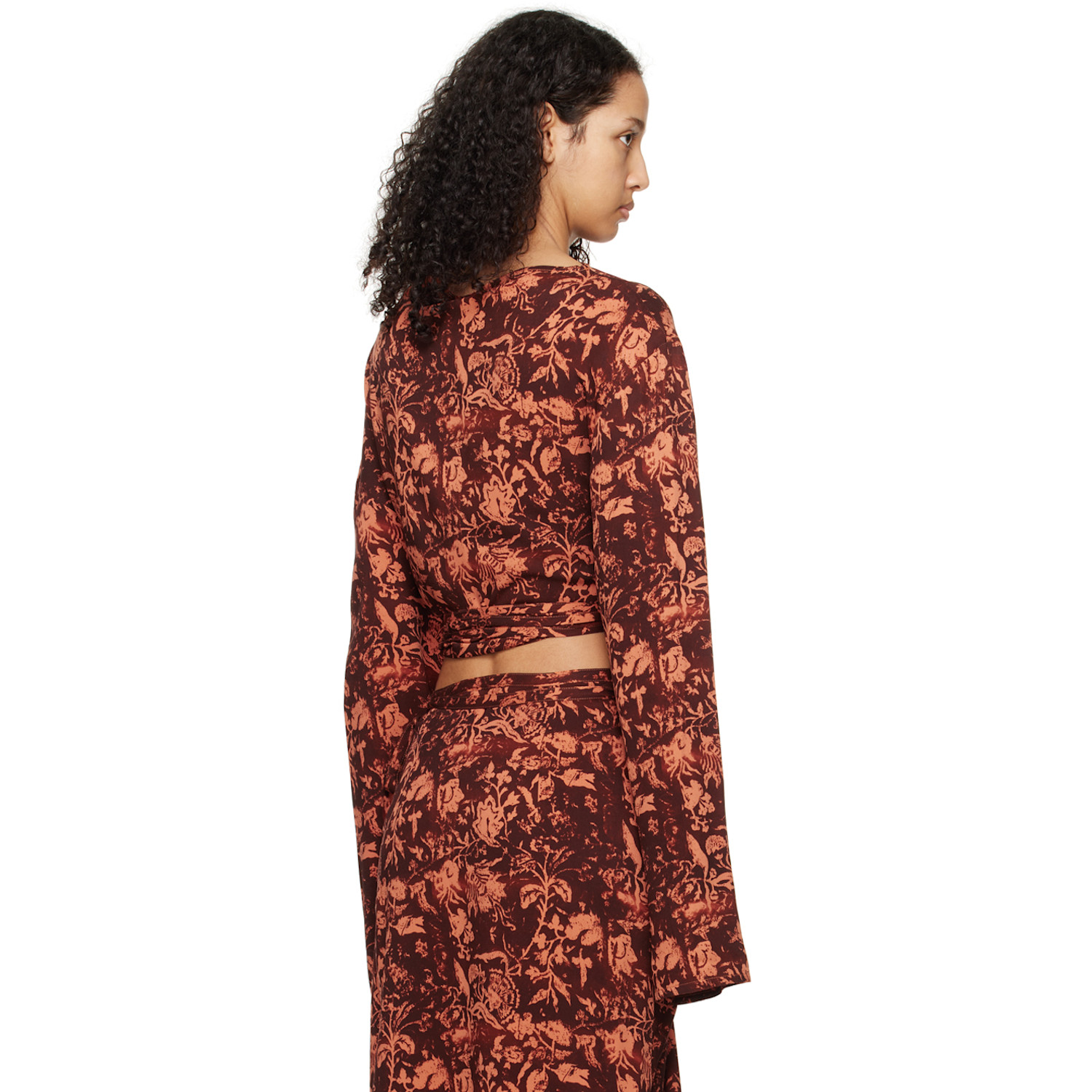  Jade Cropper Brown & Orange Asymmetric T-shirt 