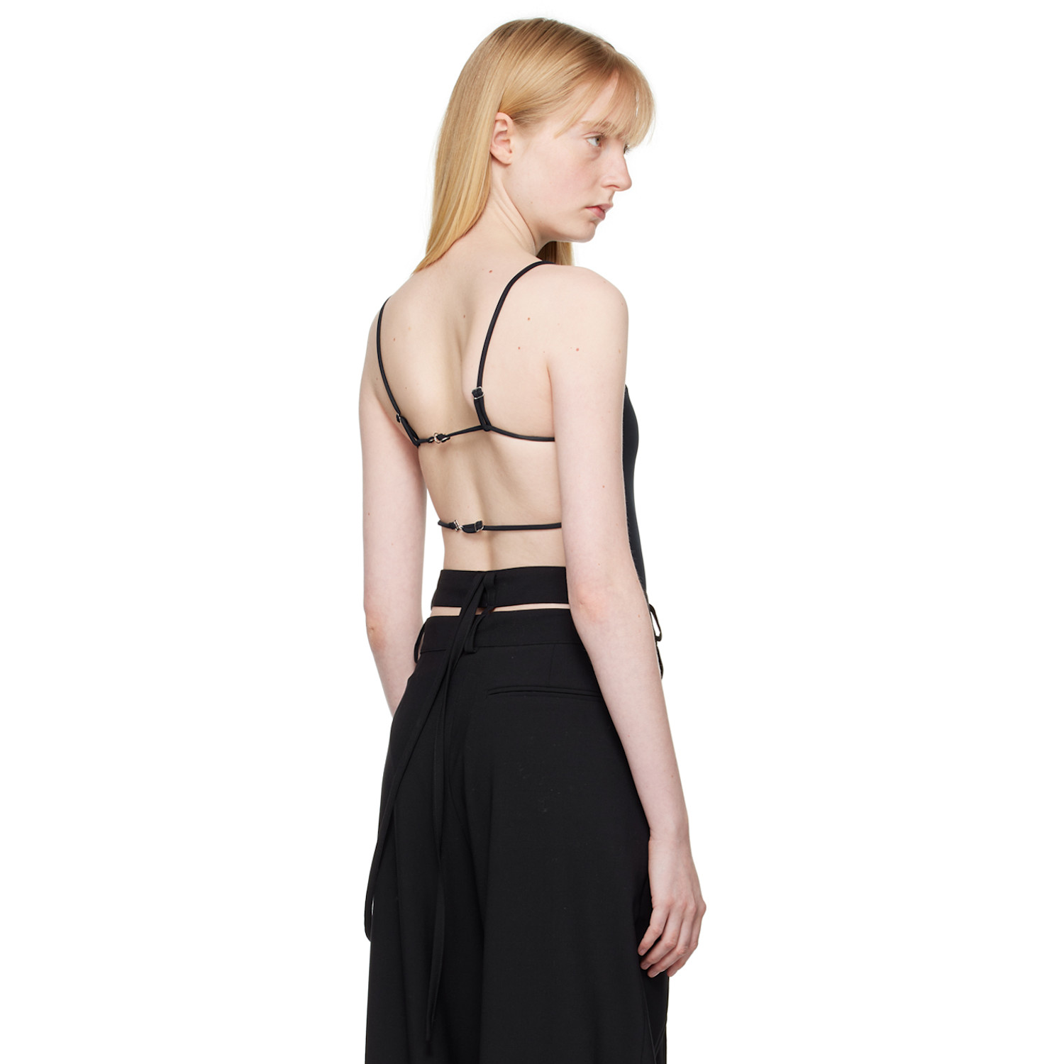  Jade Cropper Black Open Back Bodysuit 