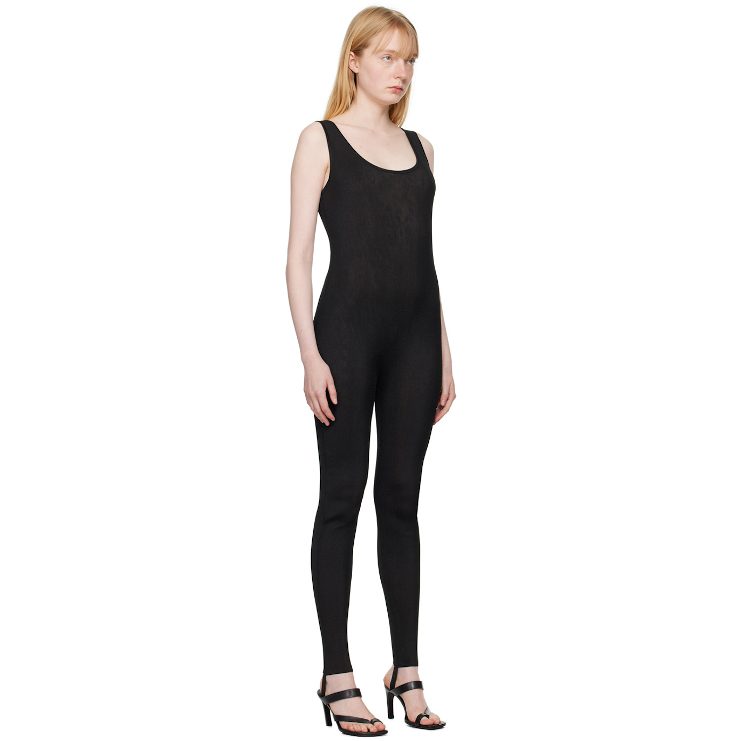  Recto Black Stirrup Bodysuit 