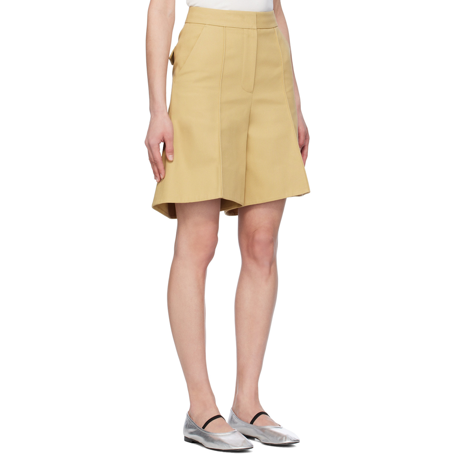  Recto Beige Structured Shorts 