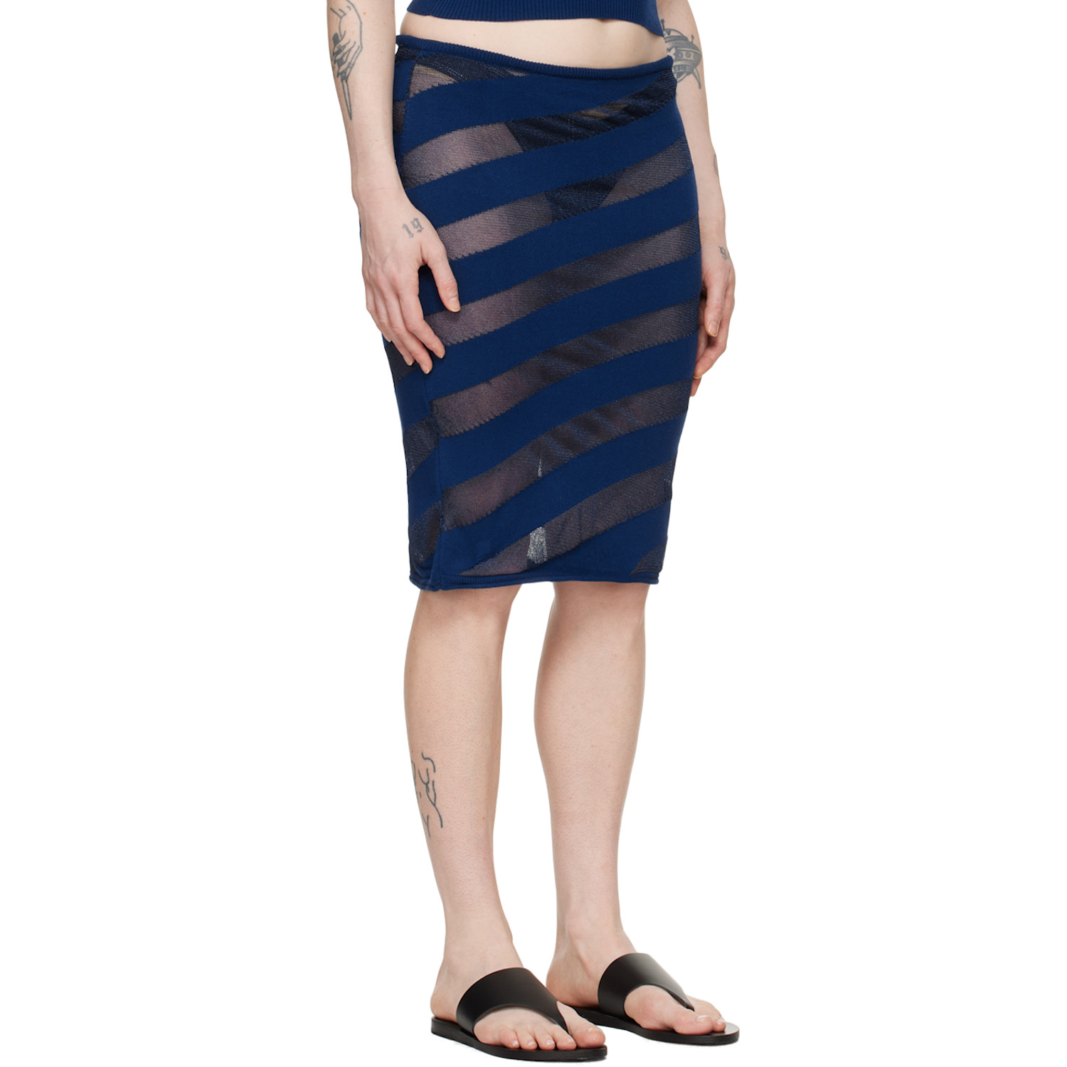  Gimaguas Navy Zebara Midi Skirt 