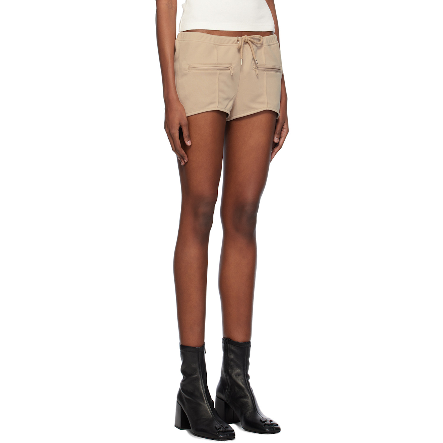  Courrèges Beige Interlock Mini Shorts 