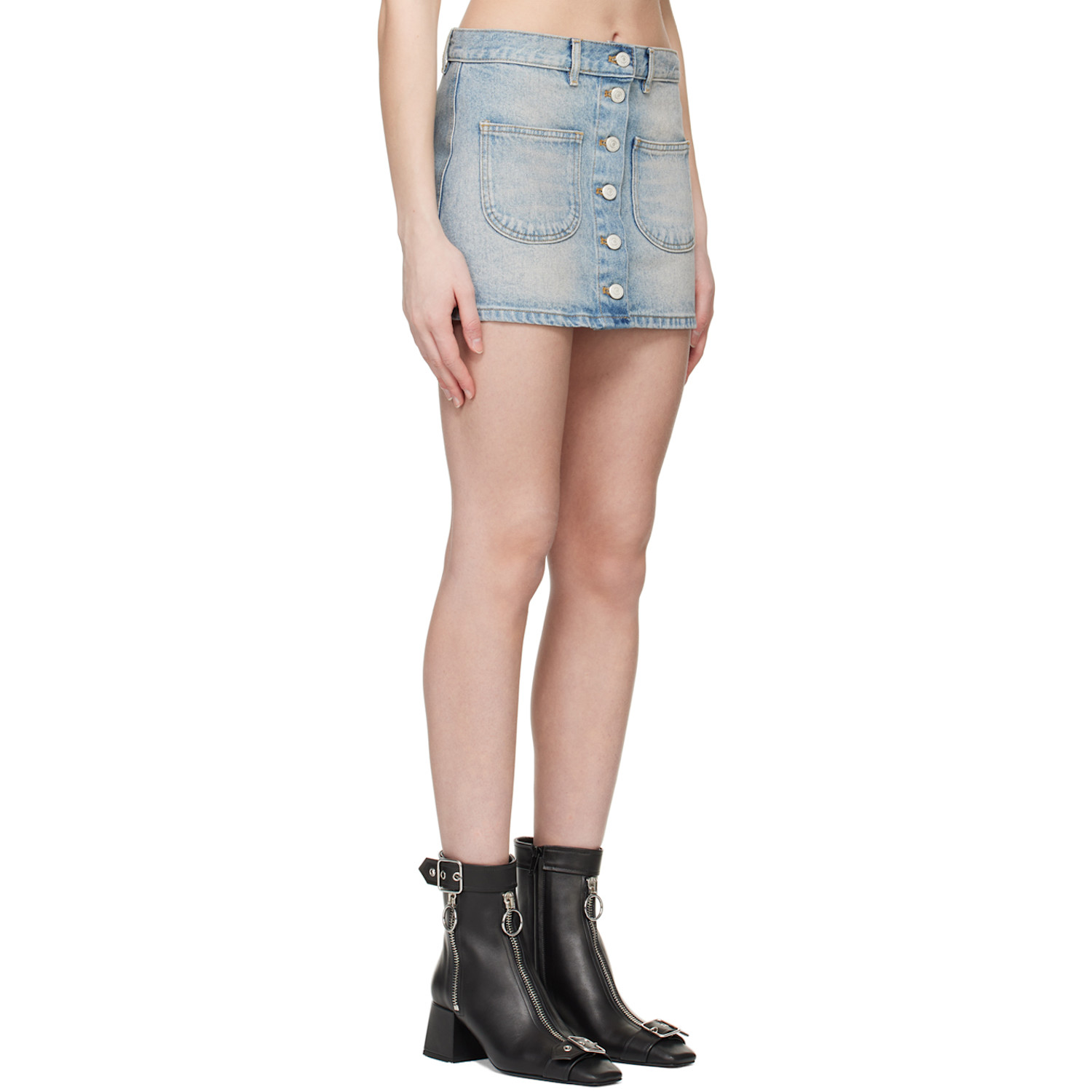  Courrèges Blue Multiflex Denim Miniskirt 