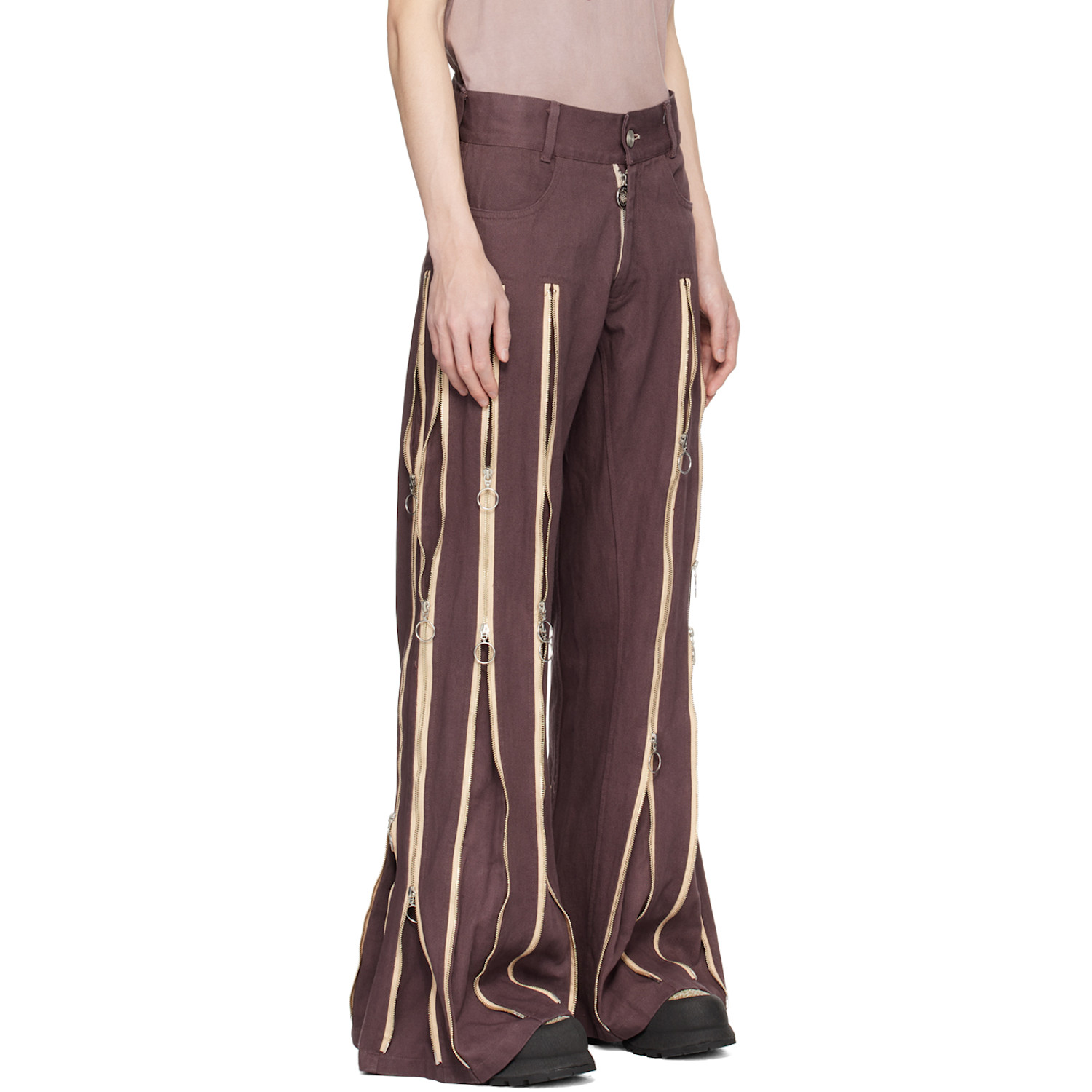 Charlie Constantinou Brown Adjustable Fit Jeans 