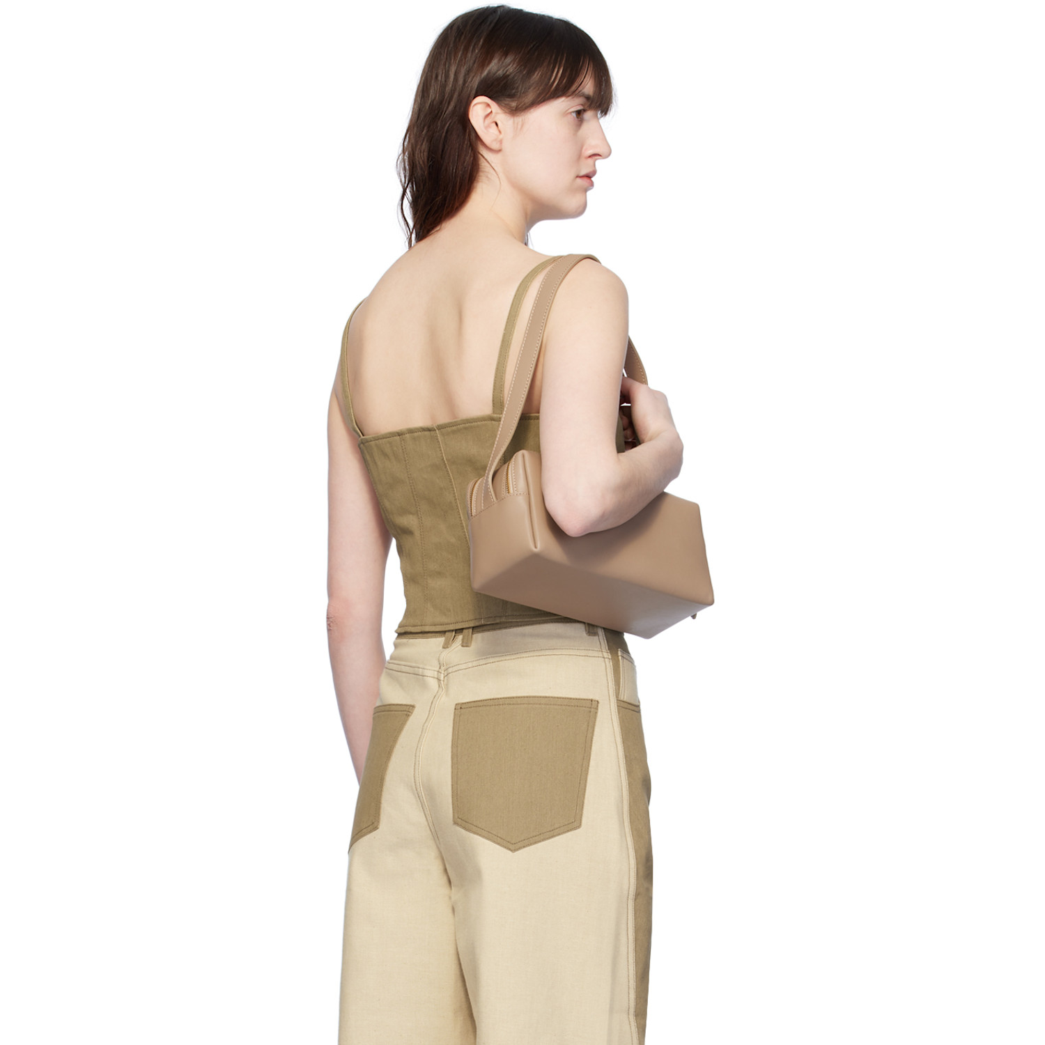  Elleme Khaki Paneled Denim Camisole 