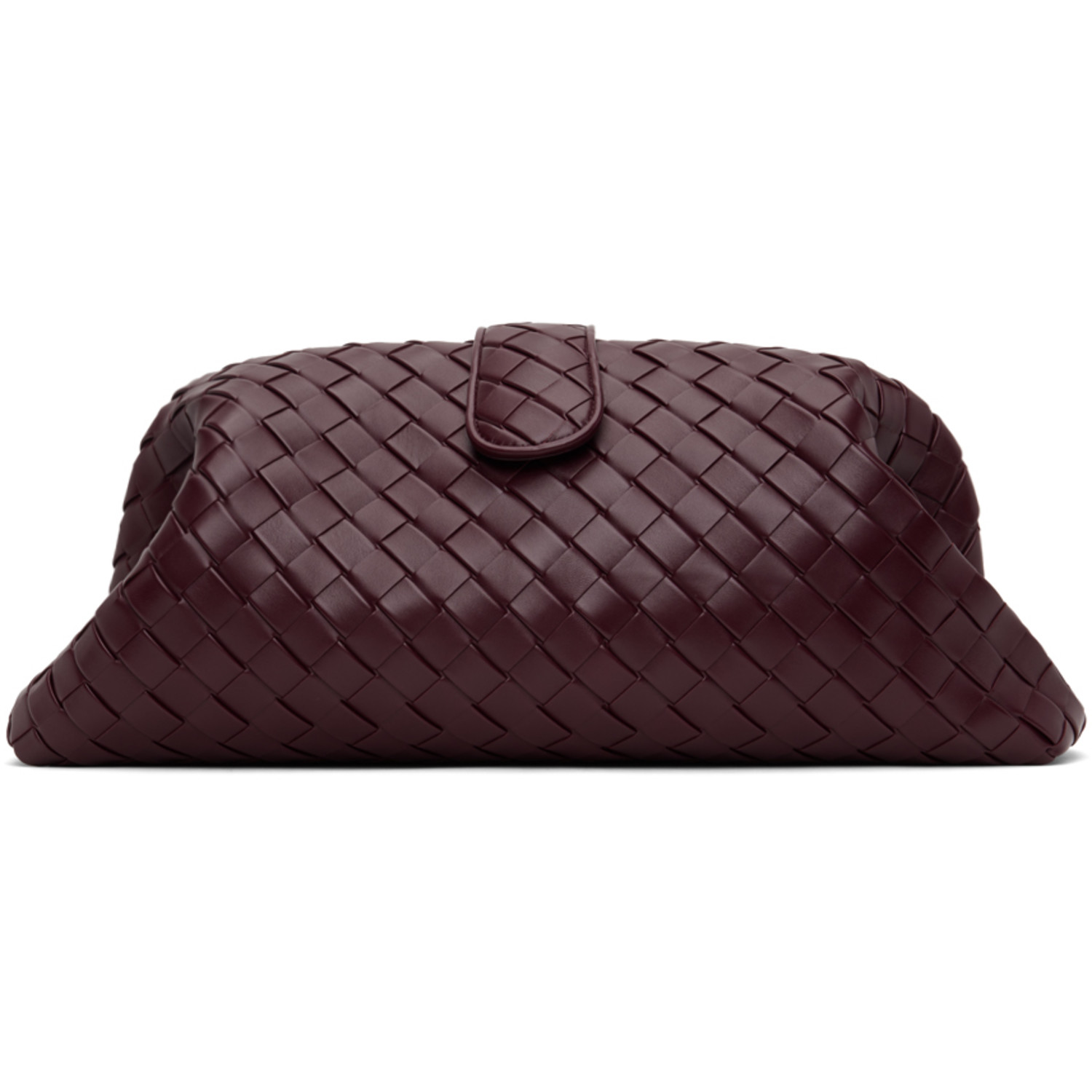 Bottega Veneta Burgundy Lauren 1980 Maxi Clutch