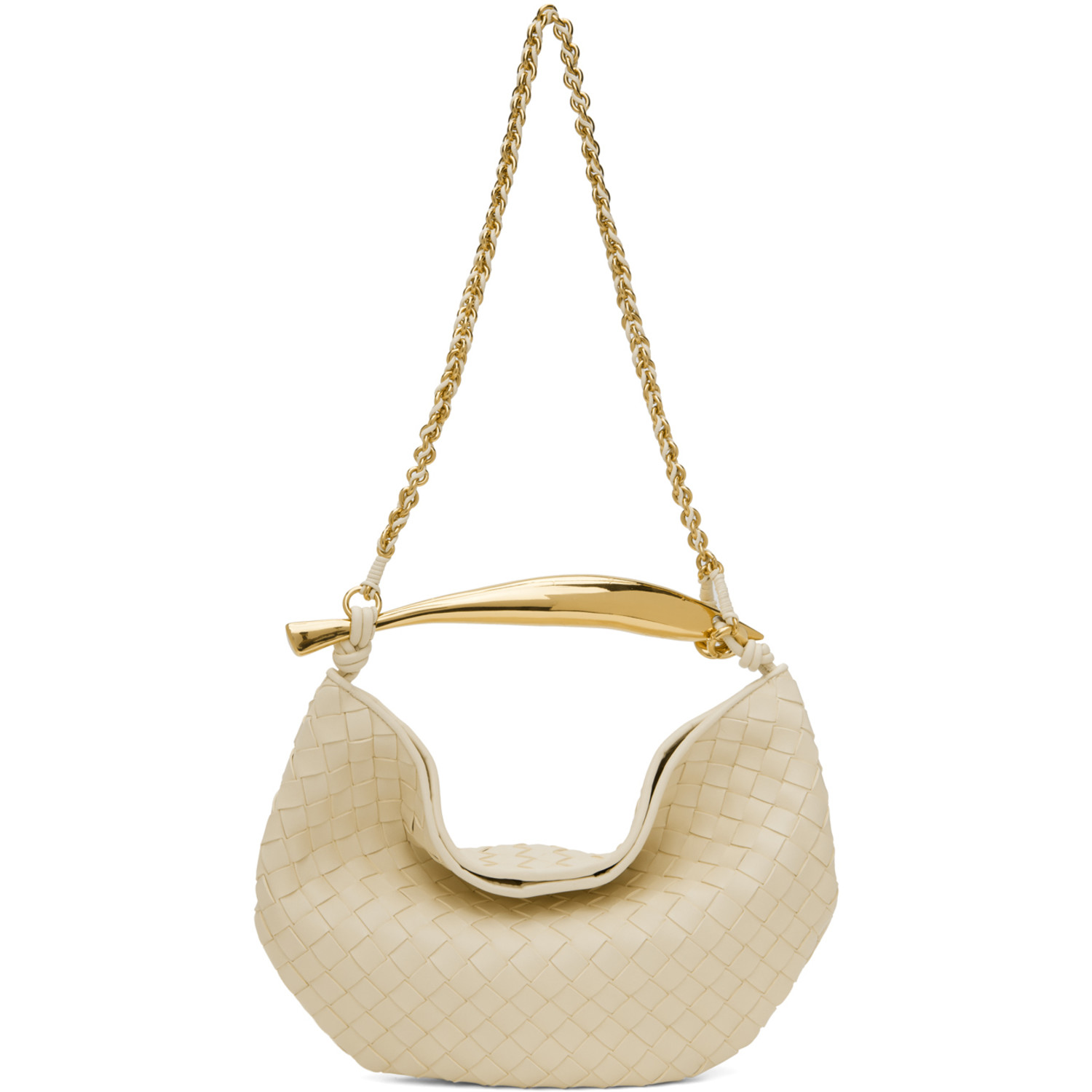 Bottega Veneta Off-White Sardine With Chain Bag