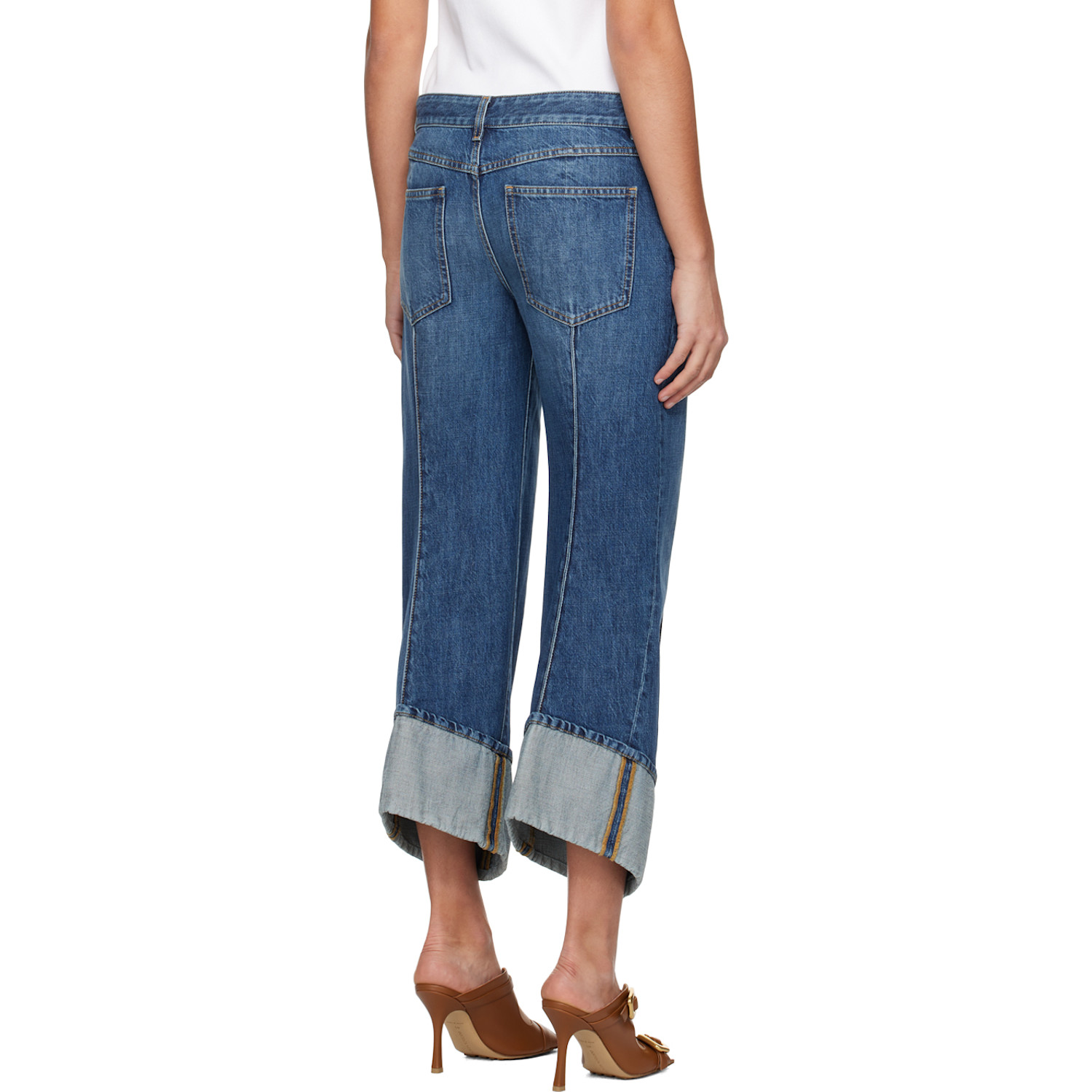  Bottega Veneta Blue Curved Shape Jeans 