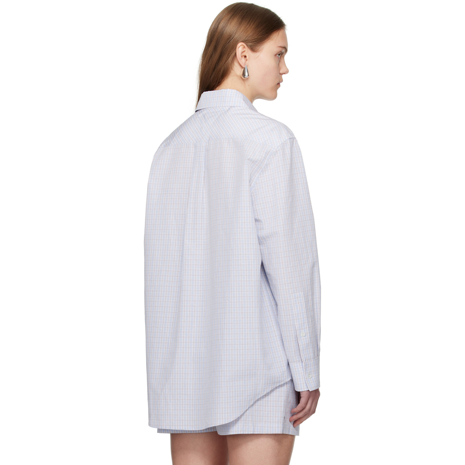  Bottega Veneta Blue Checked Shirt 