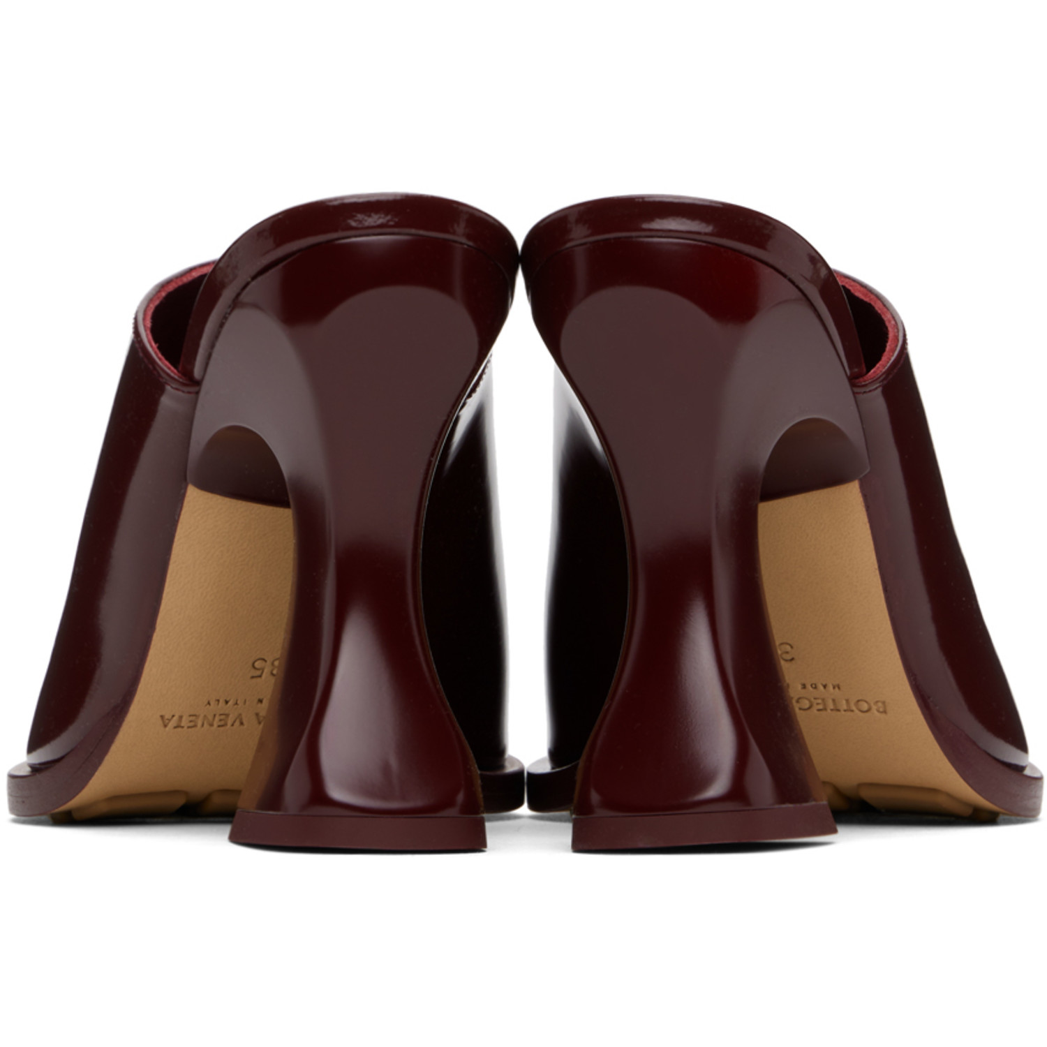  Bottega Veneta Burgundy Cha-cha Mules 