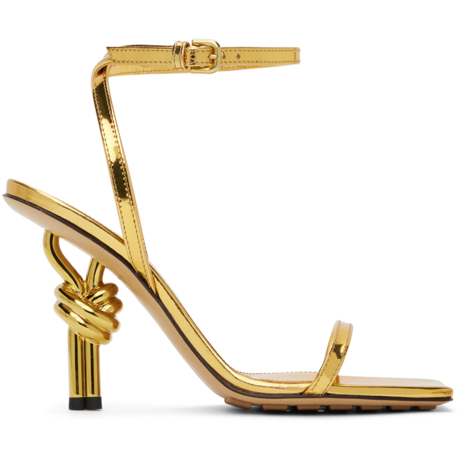 Bottega Veneta Gold Knot Sandals