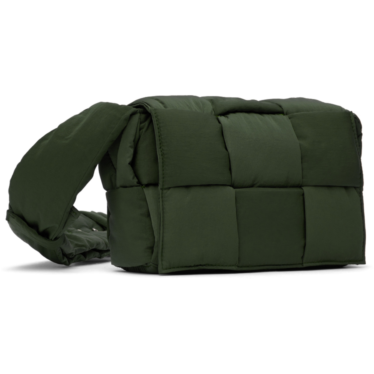  Bottega Veneta Green Small Padded Tech Cassette Bag 