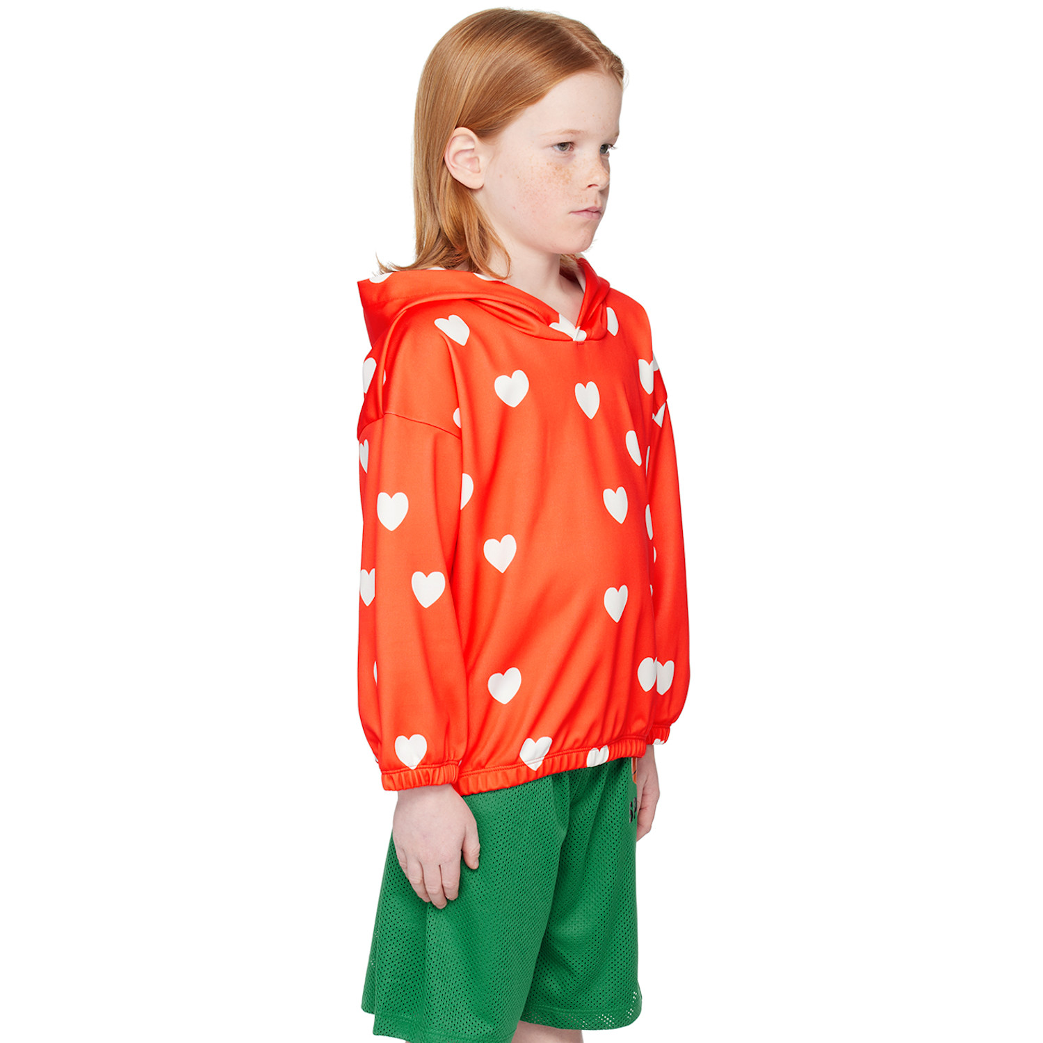  Mini Rodini Kids Red Hearts Hoodie 