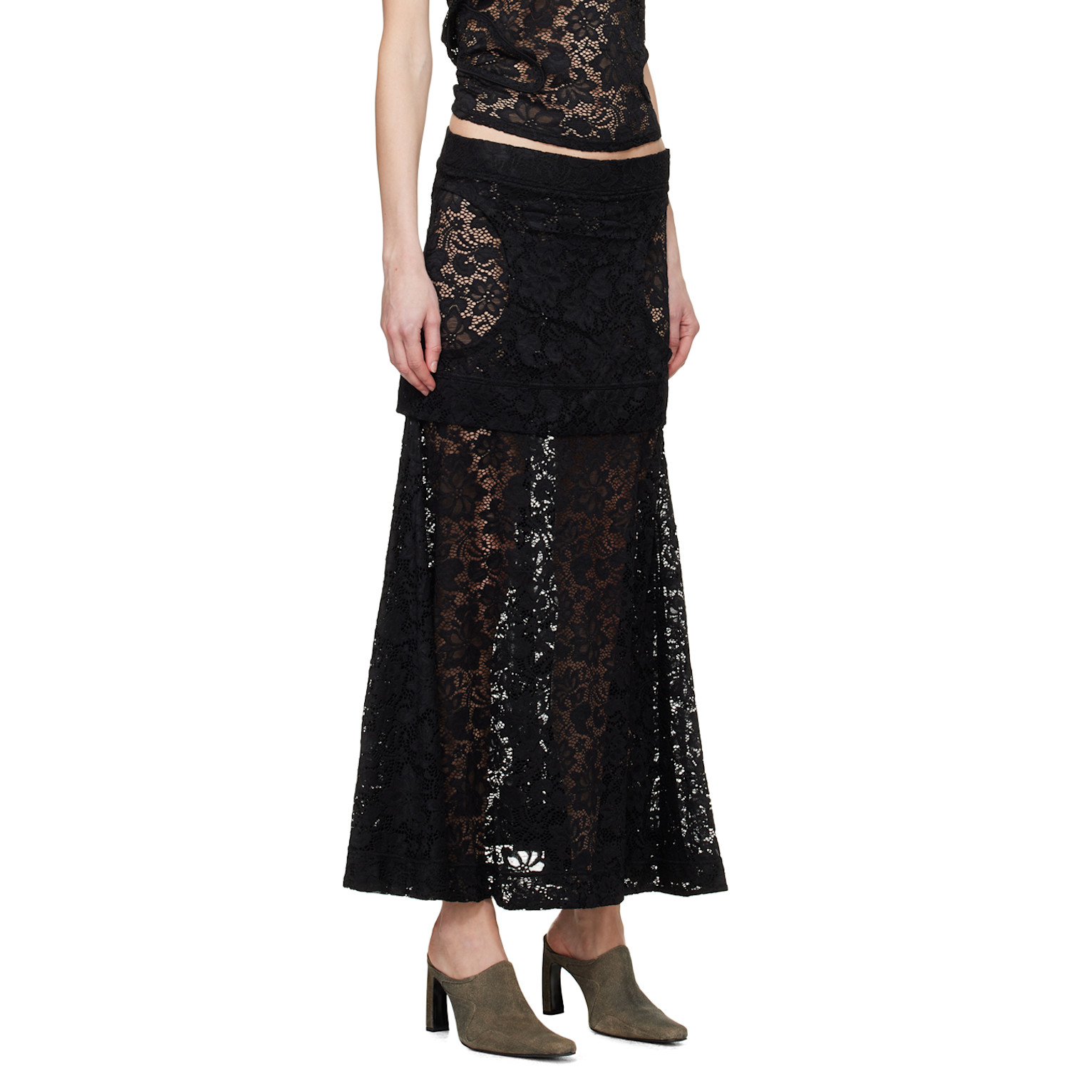  Eckhaus Latta Black Seraph Midi Skirt 