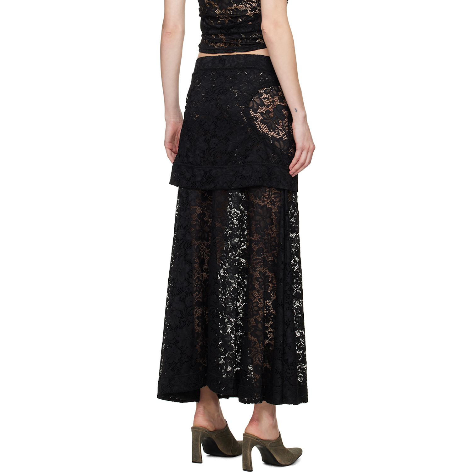  Eckhaus Latta Black Seraph Midi Skirt 