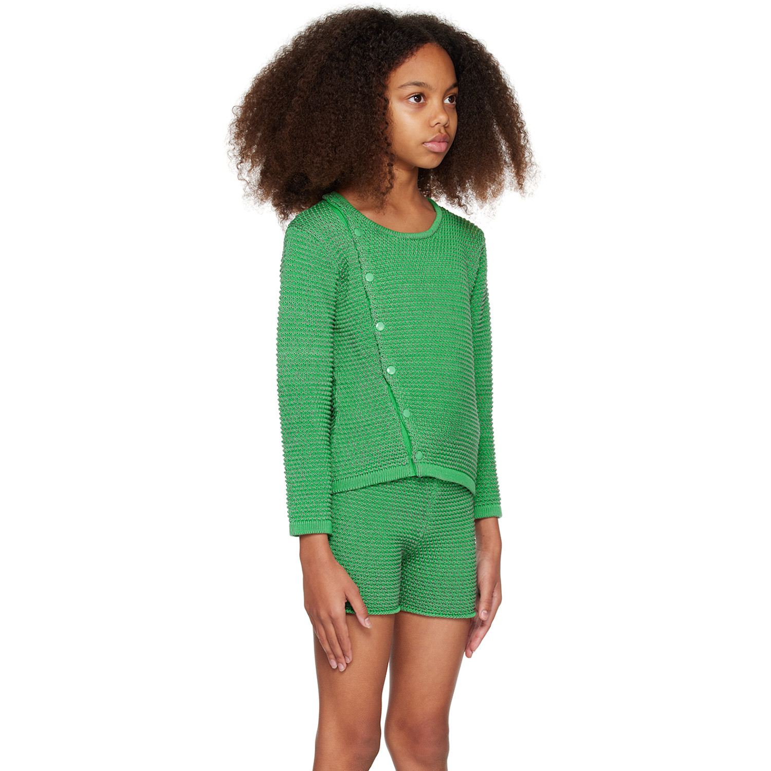  Eckhaus Latta Ssense Exclusive Kids Green Field Snap Cardigan 