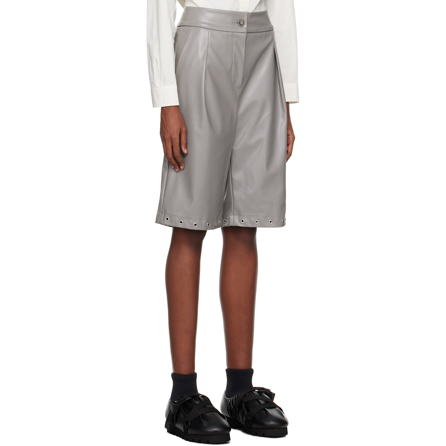  Yume Yume Gray Gardener Faux-leather Shorts 