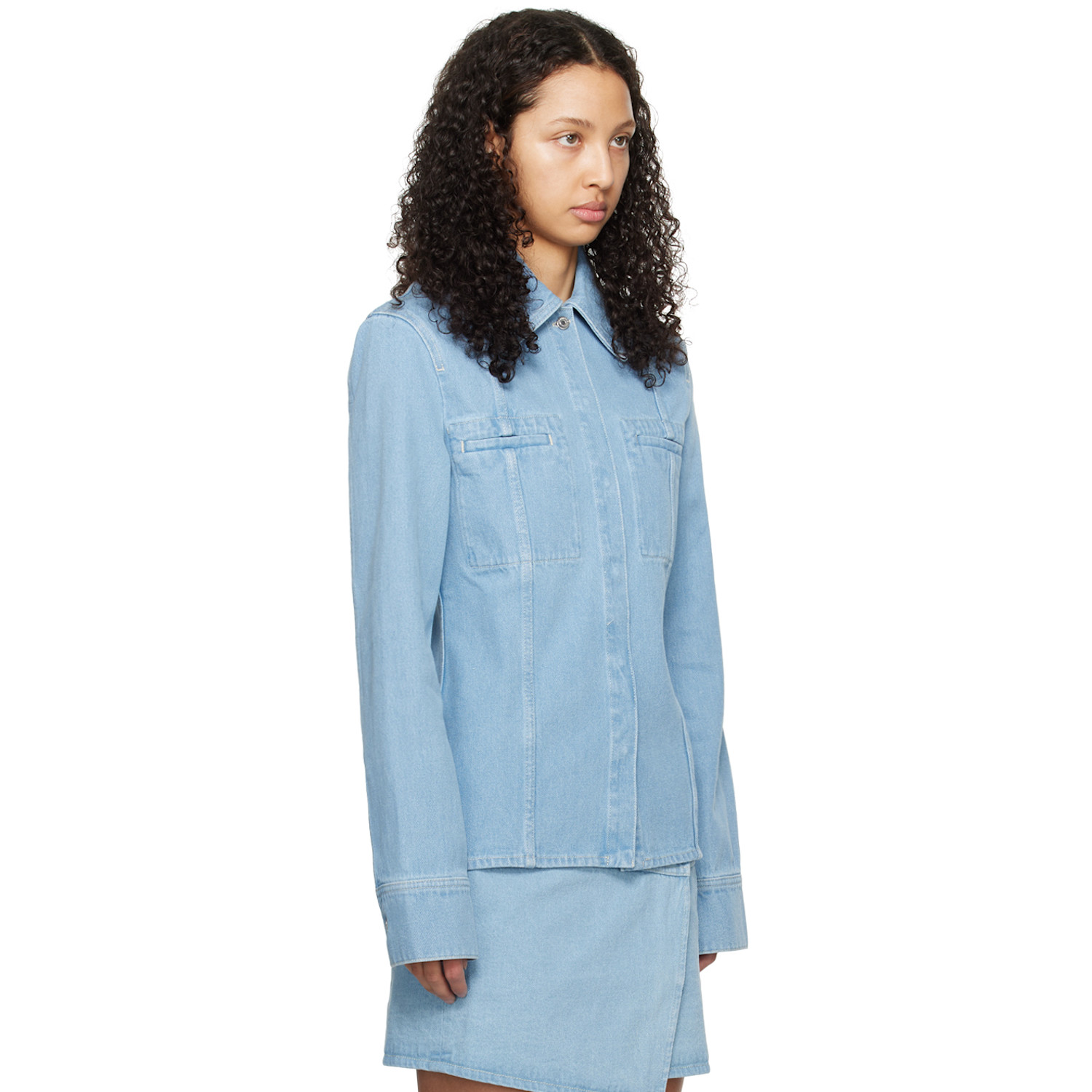  Nanushka Blue Mireio Denim Jacket 
