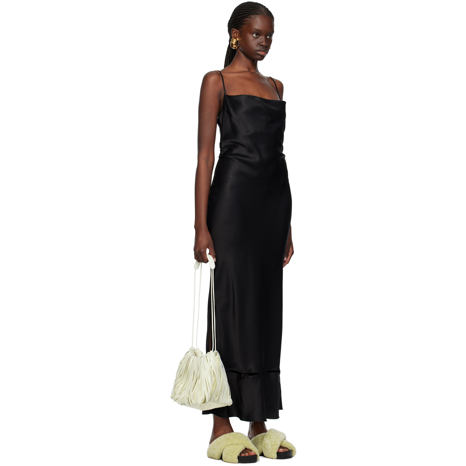  Nanushka Black Renny Maxi Dress 