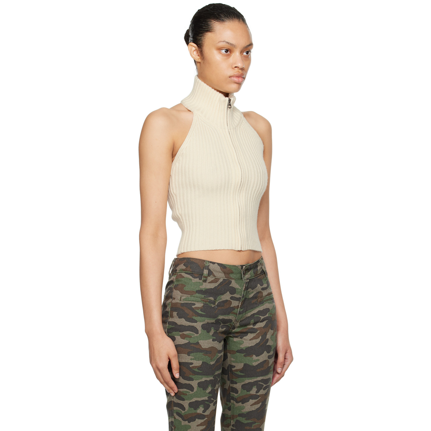  Fax Copy Express Off-white Open Back Sweater 