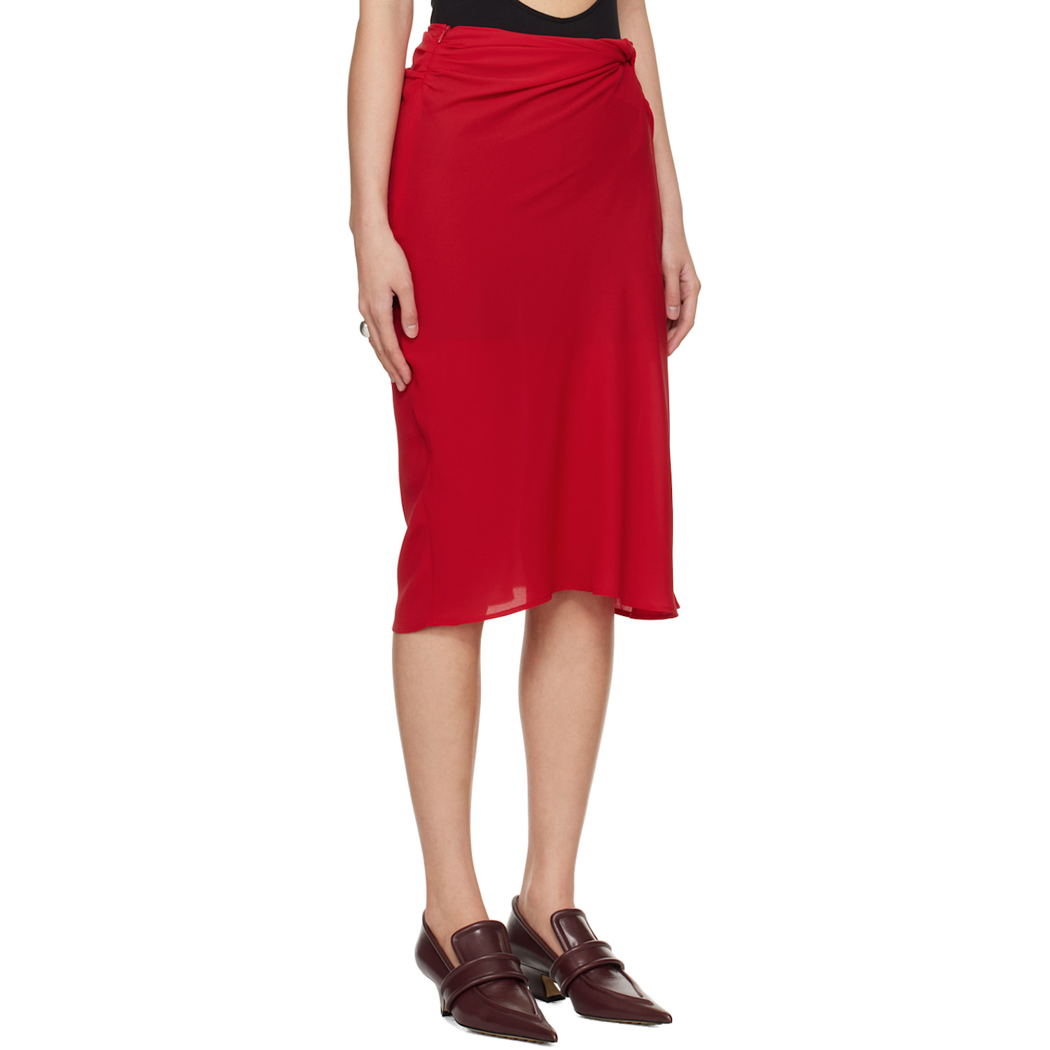  Beaufille Red Vela Midi Skirt 