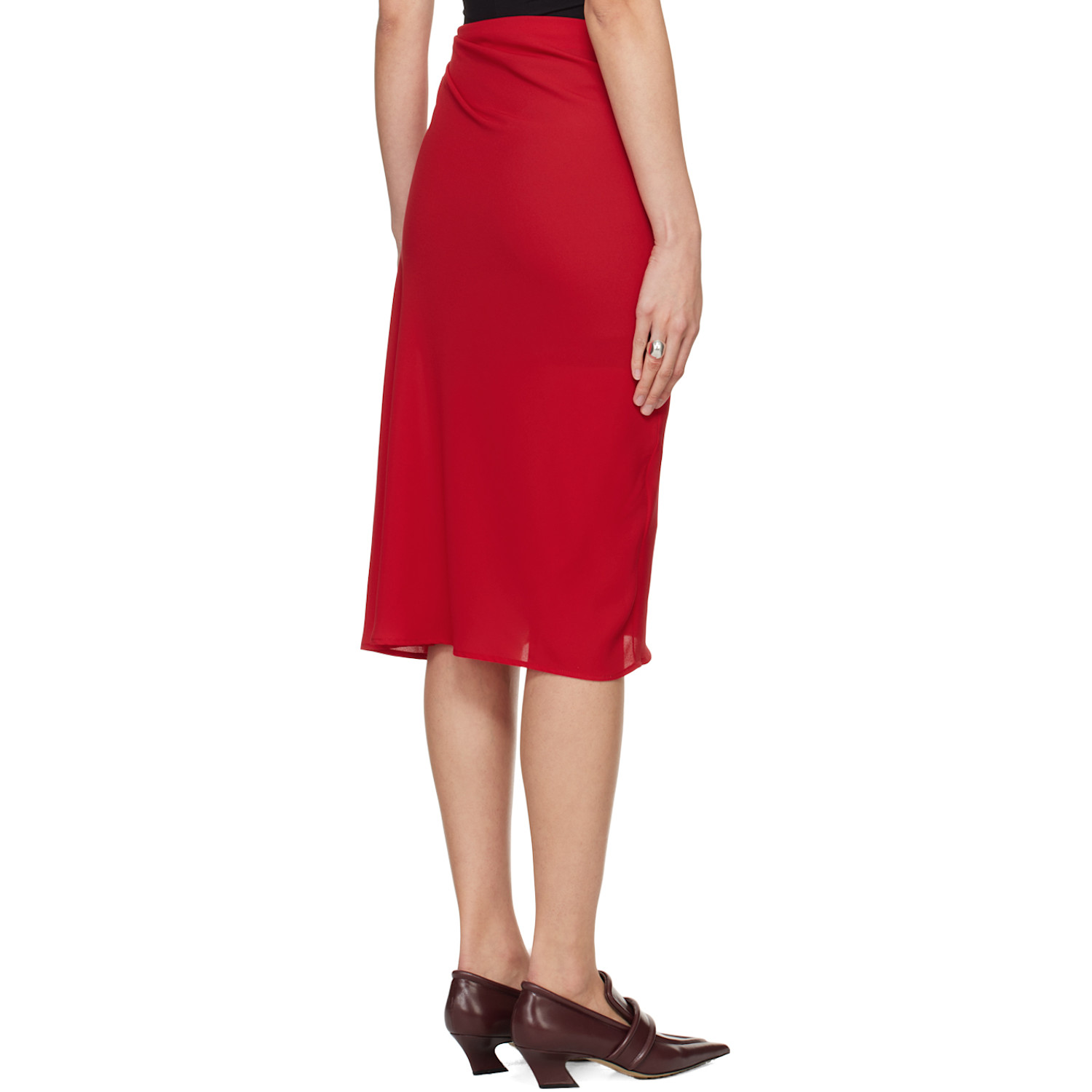  Beaufille Red Vela Midi Skirt 