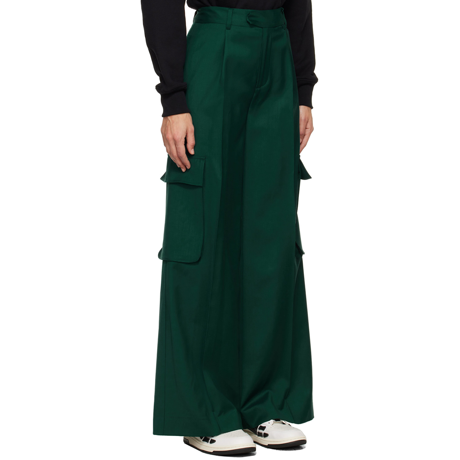  Amiri Green Pleated Trousers 