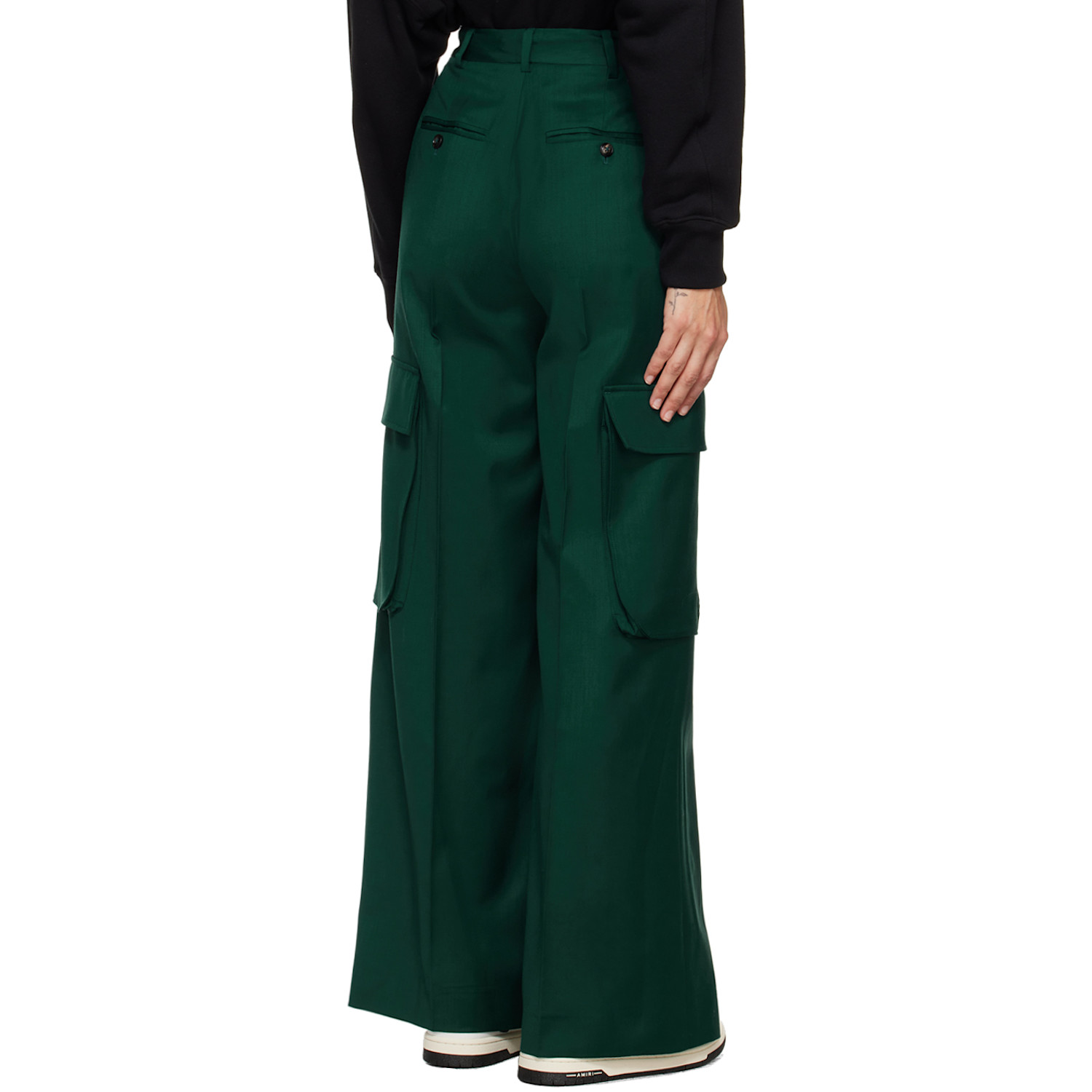  Amiri Green Pleated Trousers 