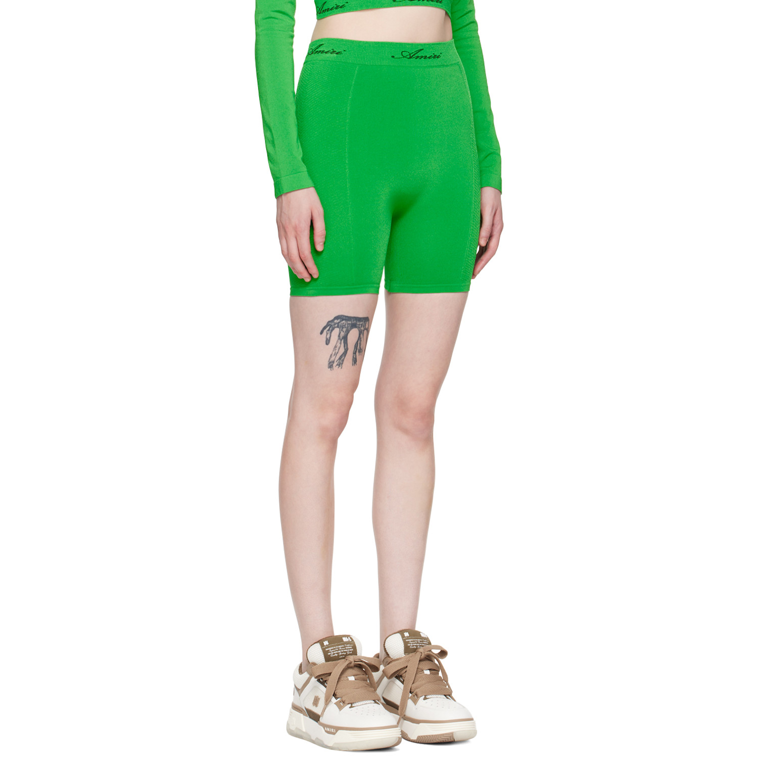  Amiri Green Jacquard Shorts 