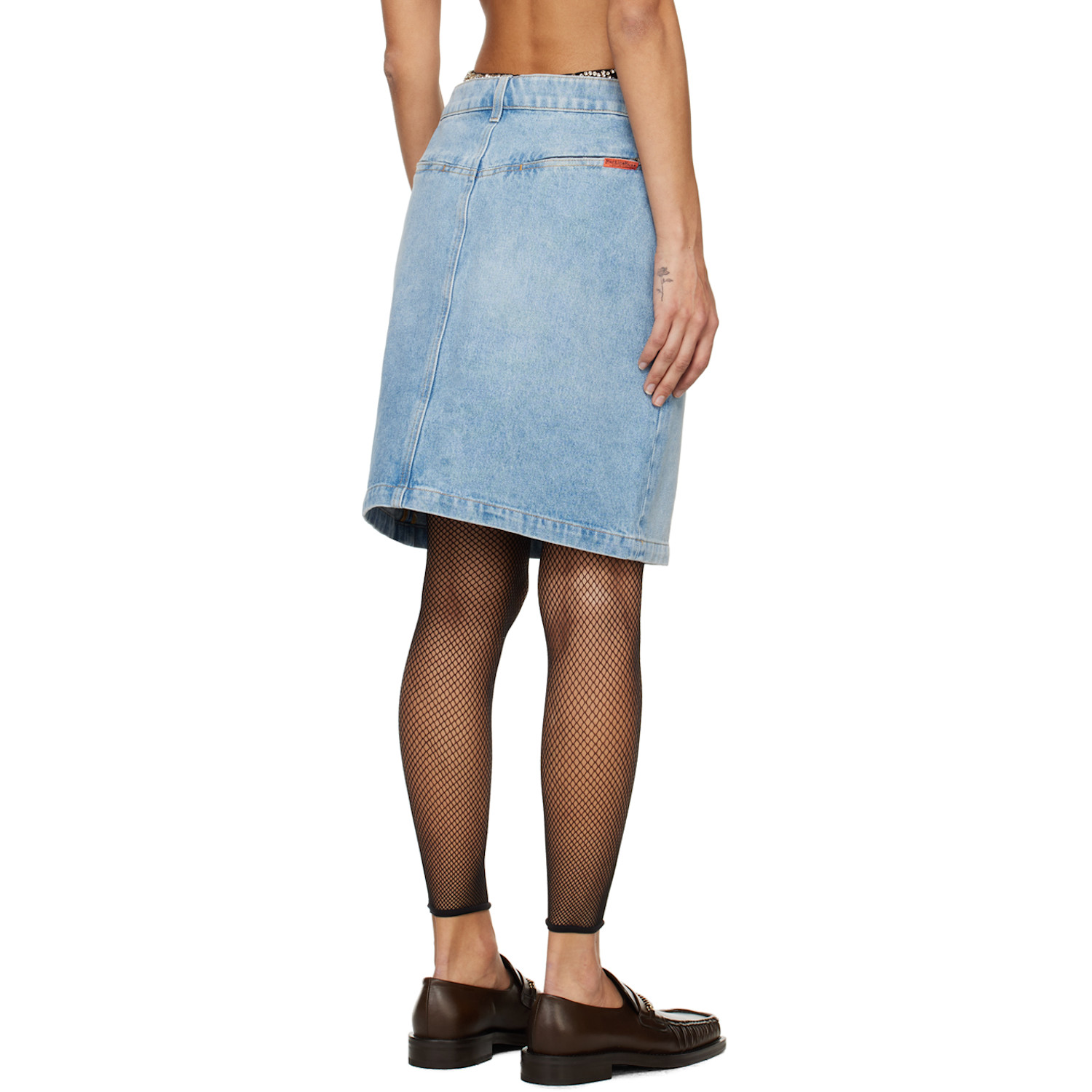  Martine Rose Blue Narrow Front Denim Miniskirt 