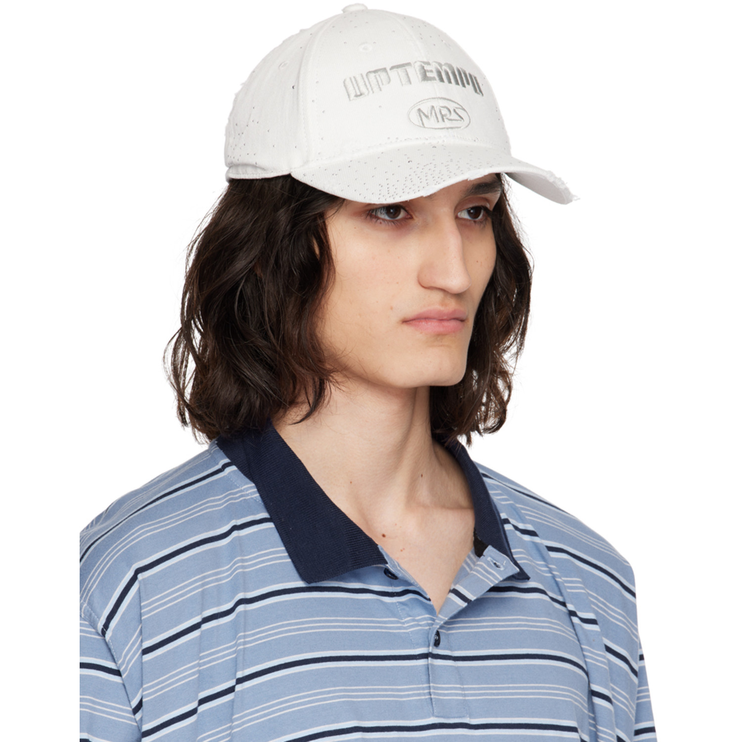  Martine Rose White Rolled Back Cap 