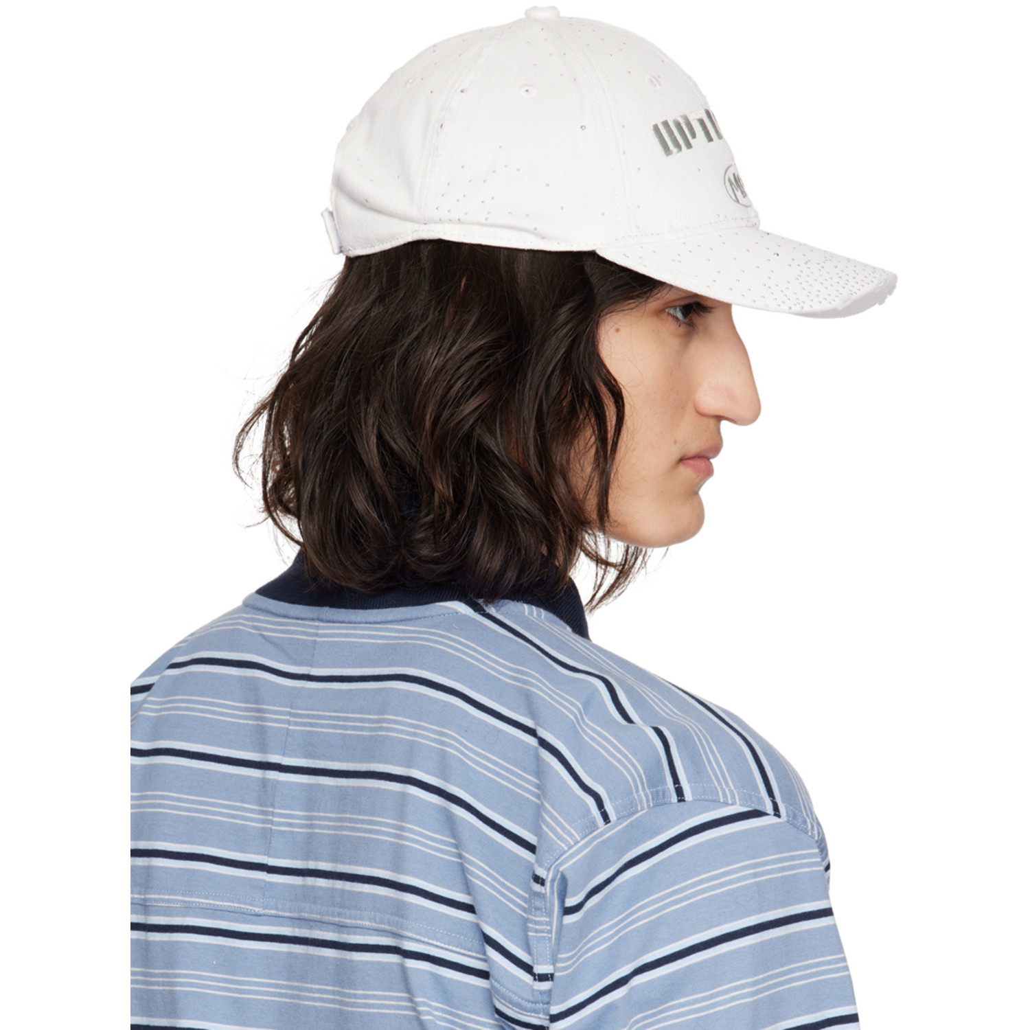  Martine Rose White Rolled Back Cap 
