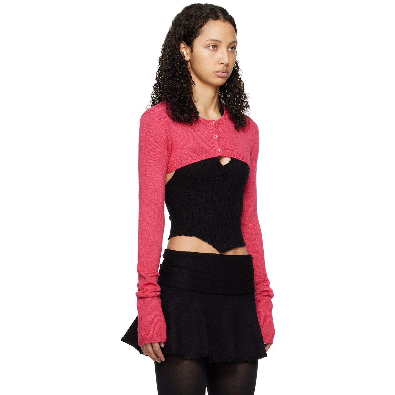  Guizio Pink Micro Cardigan 