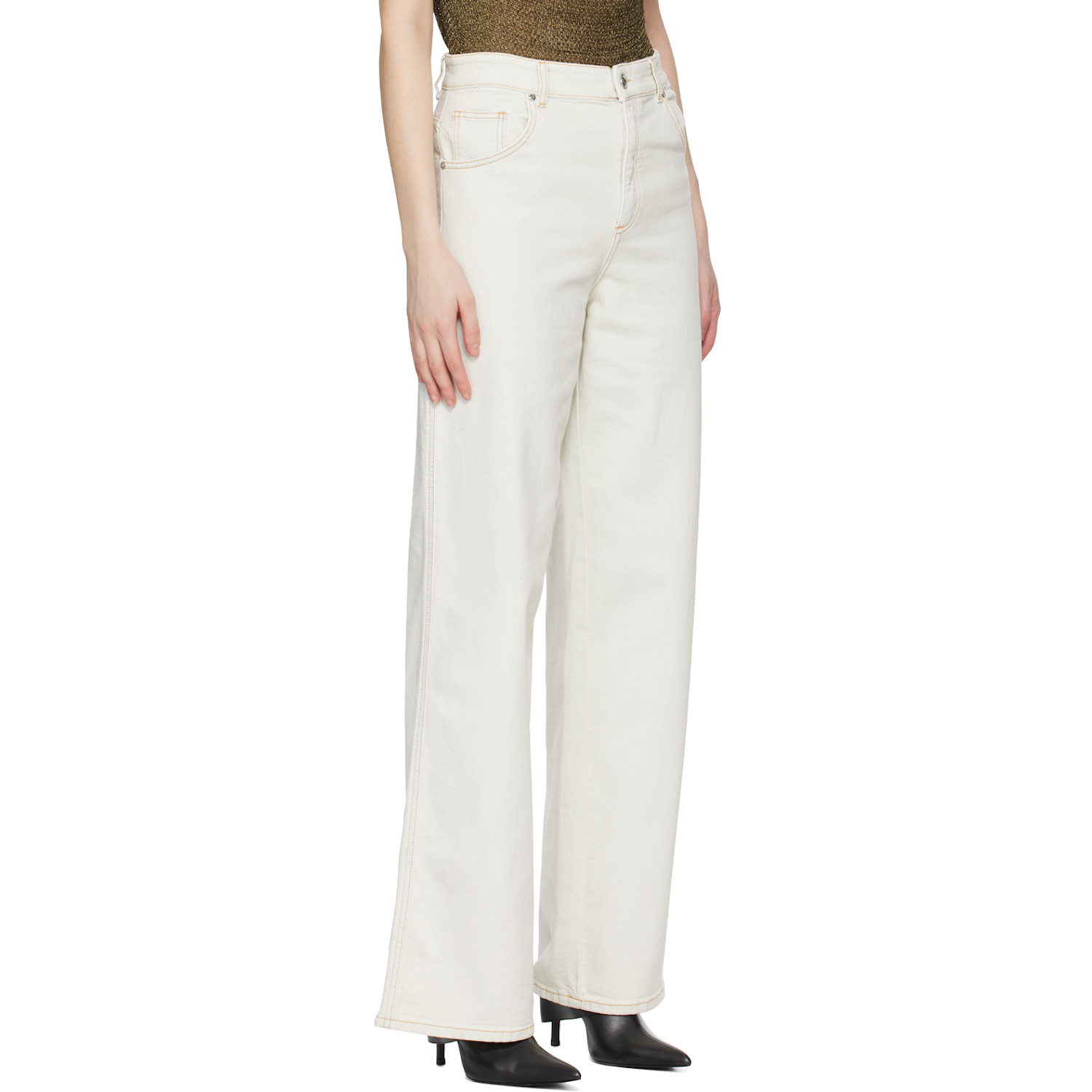  Blumarine Off-white Boyfriend Jeans 