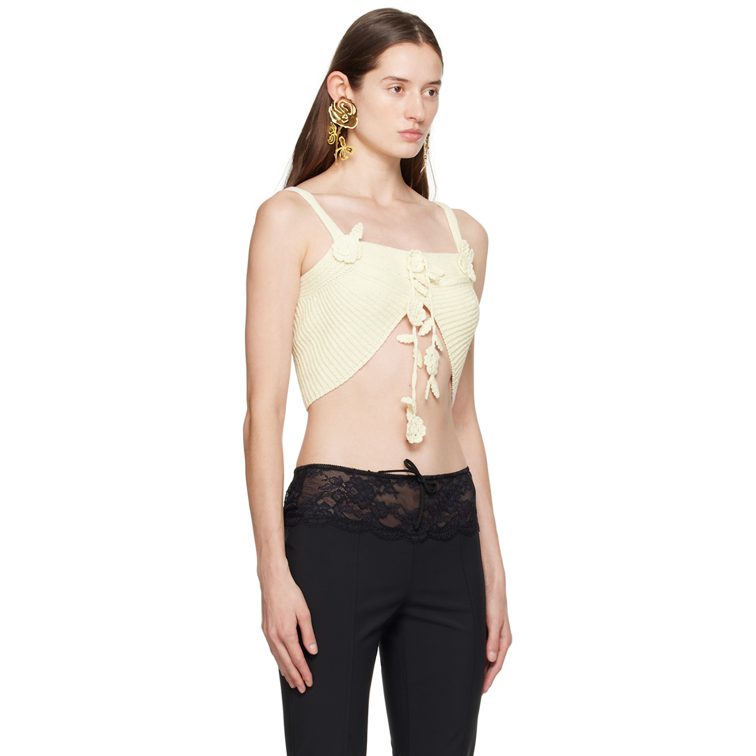  Blumarine Off-white Flower Camisole 