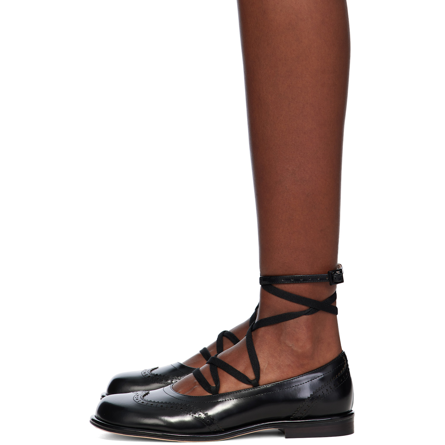  Shushu/tong Black Lace-up Flat Brogues 