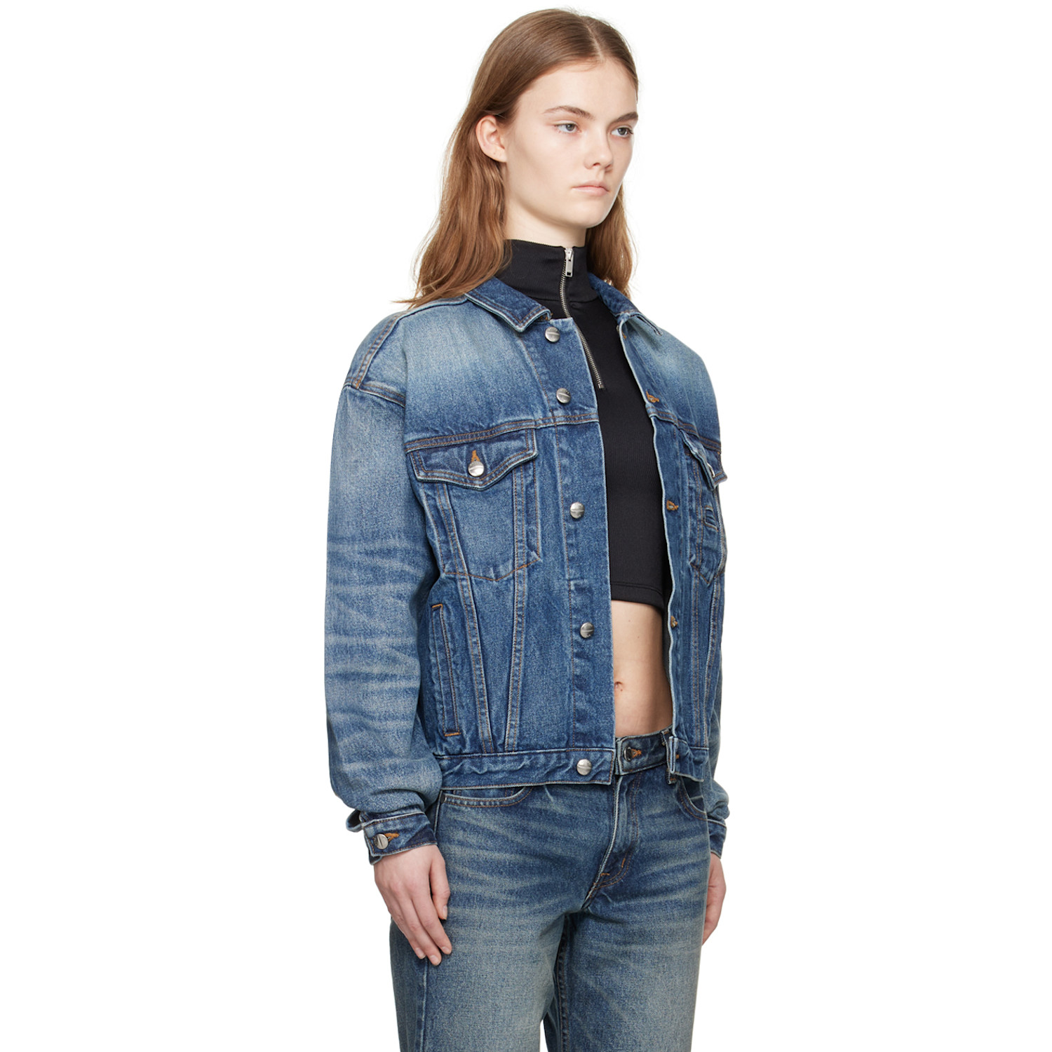  Rhude Ssense Exclusive Blue Denim Jacket 
