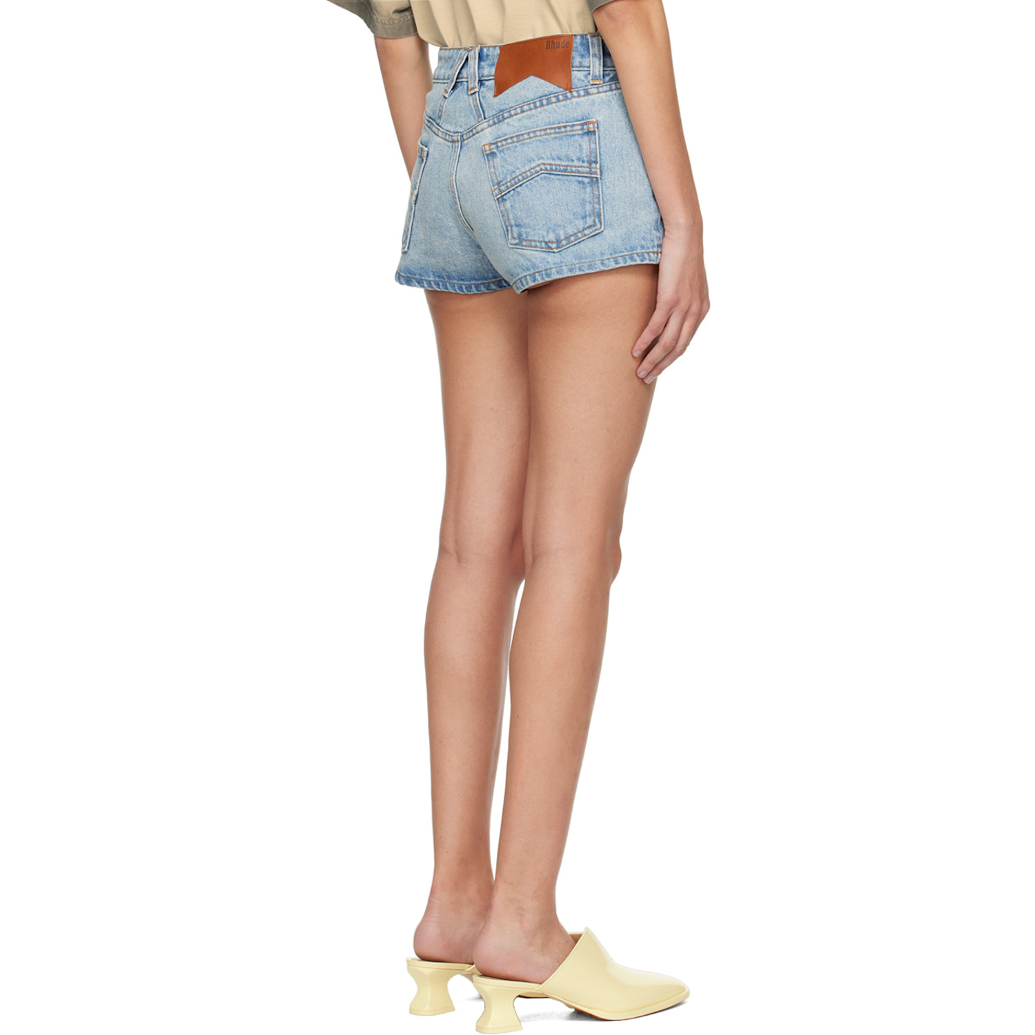  Rhude Ssense Exclusive Blue Denim Shorts 